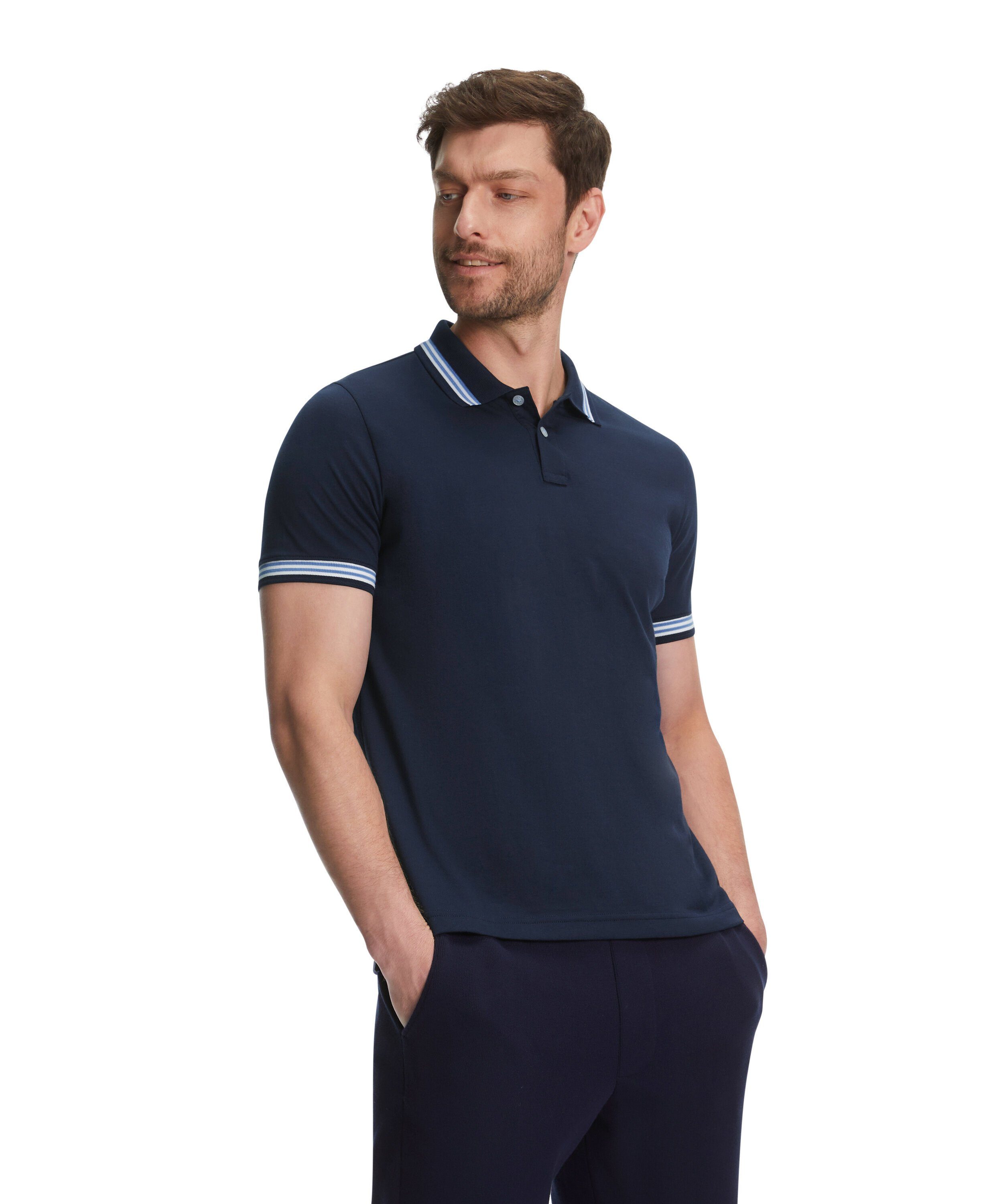 space hochwertiger Pima-Baumwolle Poloshirt FALKE aus blue (6116)