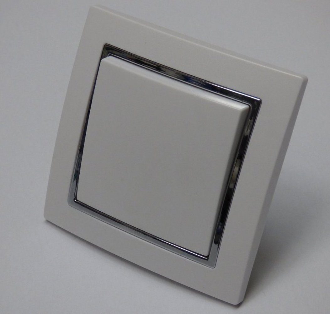 Lichtideen Schalter 7232 Levina S Klingel Taster silberner Rand 10 Ampere (Taster, Schalter, Anennendose, Steckdose mit USB lieferbar)