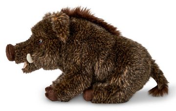 Uni-Toys Kuscheltier Wildschwein, sitzend - 18 cm (Höhe) - Plüsch-Schwein - Plüschtier, zu 100 % recyceltes Füllmaterial