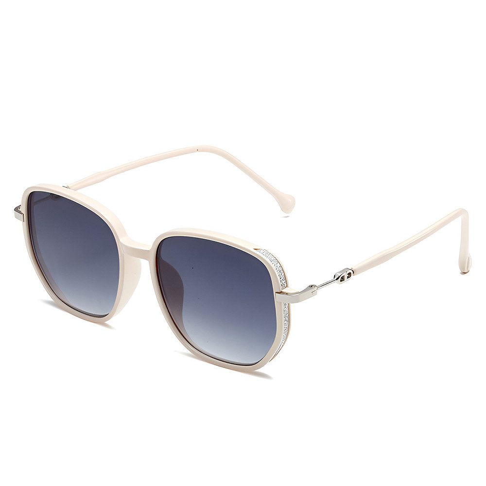Sonnenbrille Damen Herren Glitzerrand UV Schutz Mode Oversized