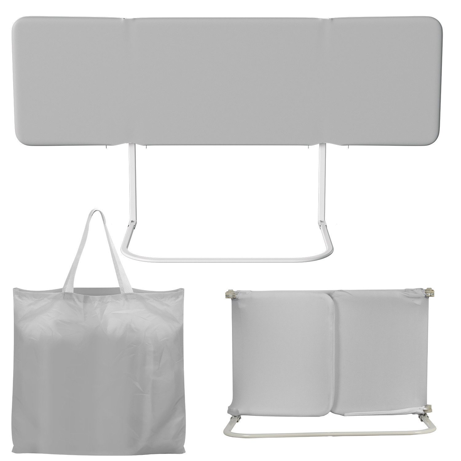 Clanmacy Bettschutzgitter Bettschutzgitter 150cm 2 Stück Grau Faltbar Höhenverstellbar Tasche (2 St)