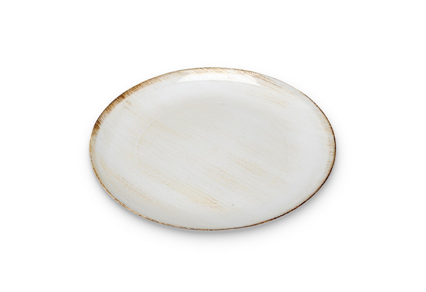 matches21 HOME & HOBBY Dekoschale Deko-Teller 28 cm in creme-braun für drinnen & draußen (1 St), Tischdeko für individuelle Kränze, Blumenarrangements & Kerzen