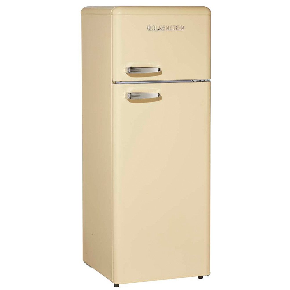 Wolkenstein Kühl-/Gefrierkombination GK212.4RT SC, 145.6 cm hoch, 54.5 cm breit, Kühlschrank Retro creme 211 Liter