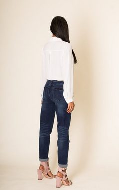 Nina Carter Boyfriend-Jeans Boyfriend Denim Jeans Hose Stretch Weites Bein Baggy Relaxed (1-tlg) 3361 in Dunkelblau