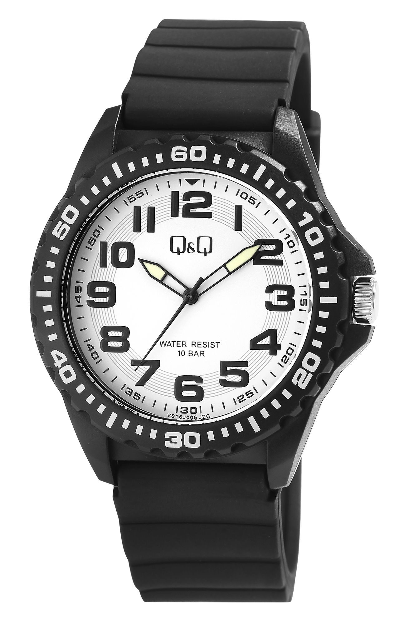 Quarzuhr Resinband - schwarz, 10 bar, sportlich, Geschenk