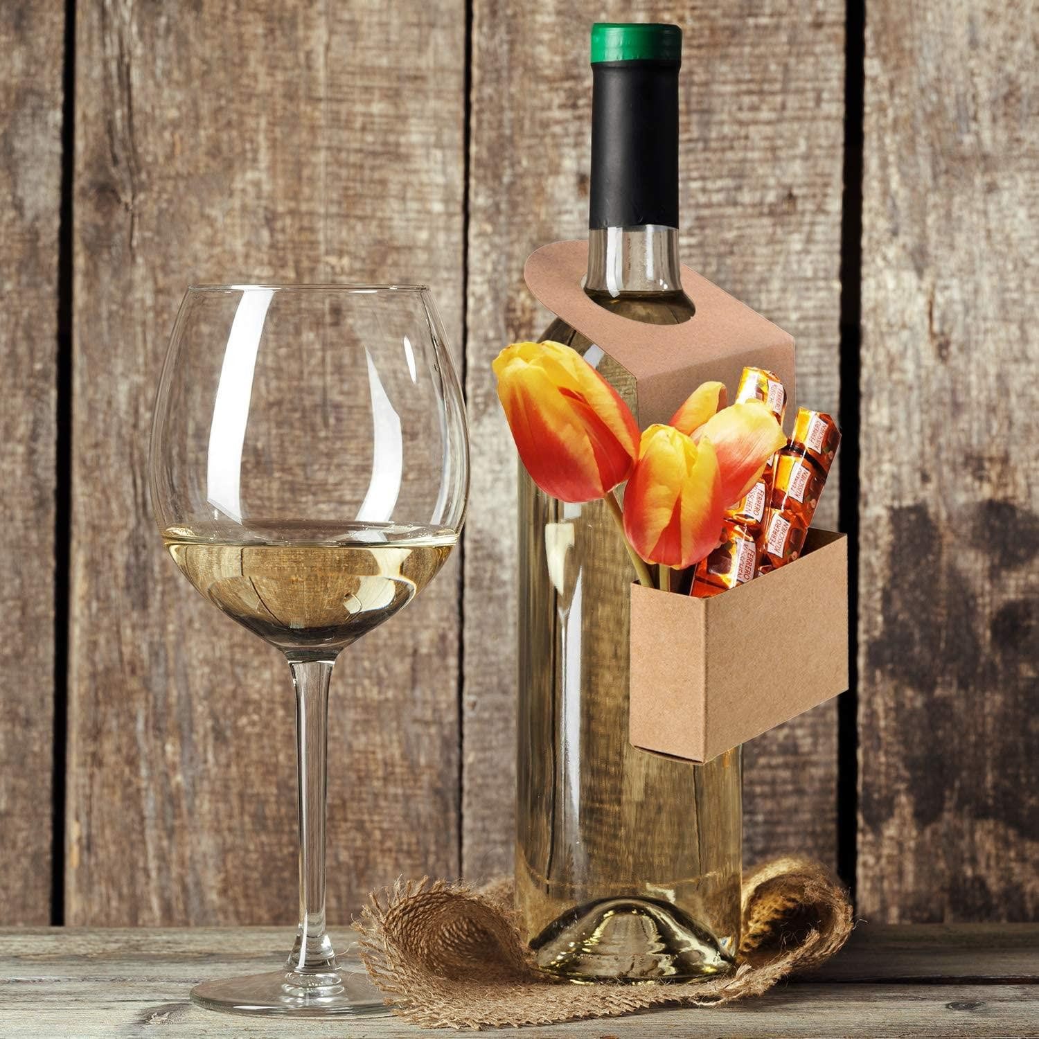 Logbuch-Verlag Aufkleber 10 Flaschenanhänger zum Befüllen aus Kraftpapier + Sprücheaufkleber