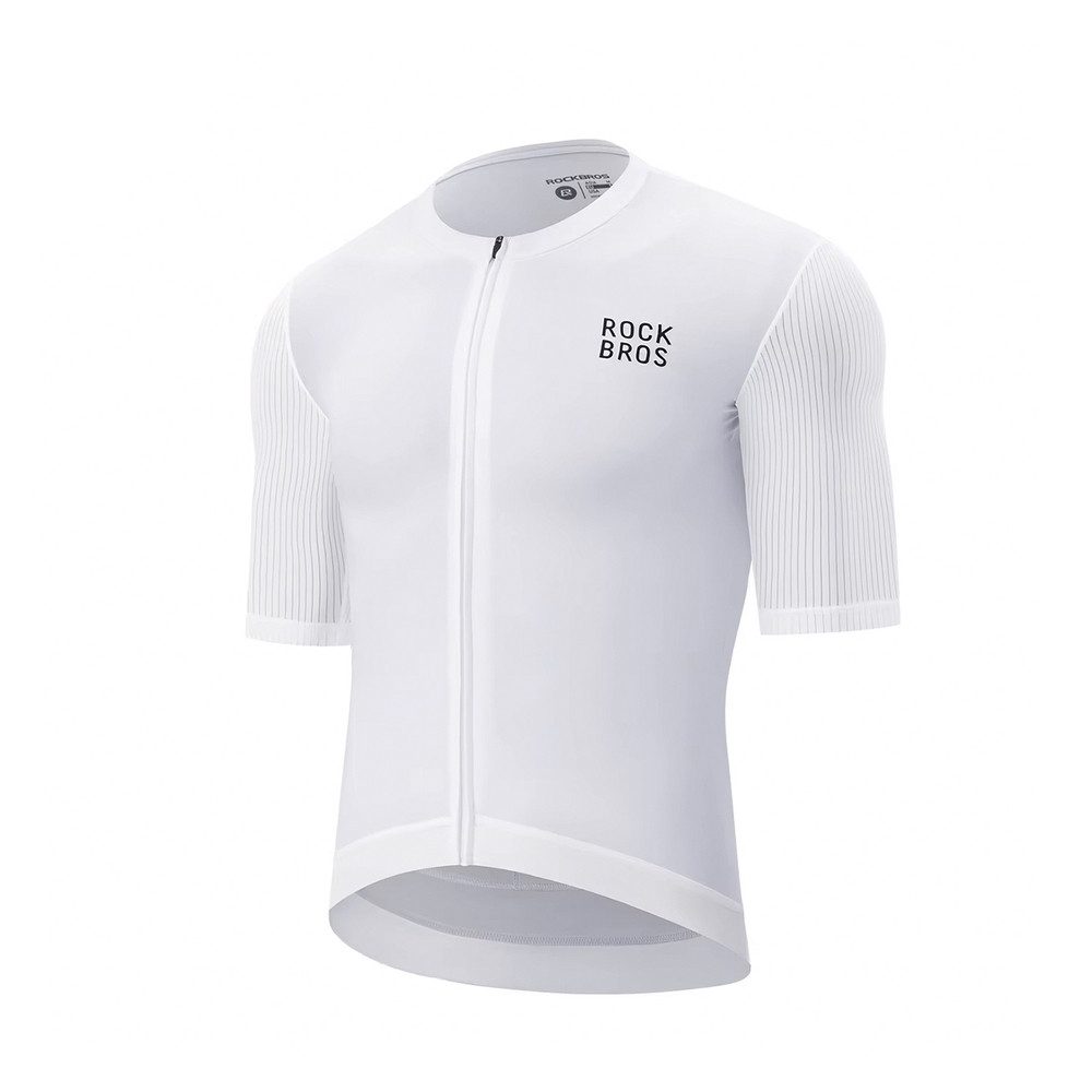 ROCKBROS Radtrikot Fahrradtrikot Kurzarmtrikot Rennradshirt (Spar-Set, 1-tlg., Größe XS atmungsaktiv) YKK-Reißverschluss, 3 Rückentaschen, reflektierend