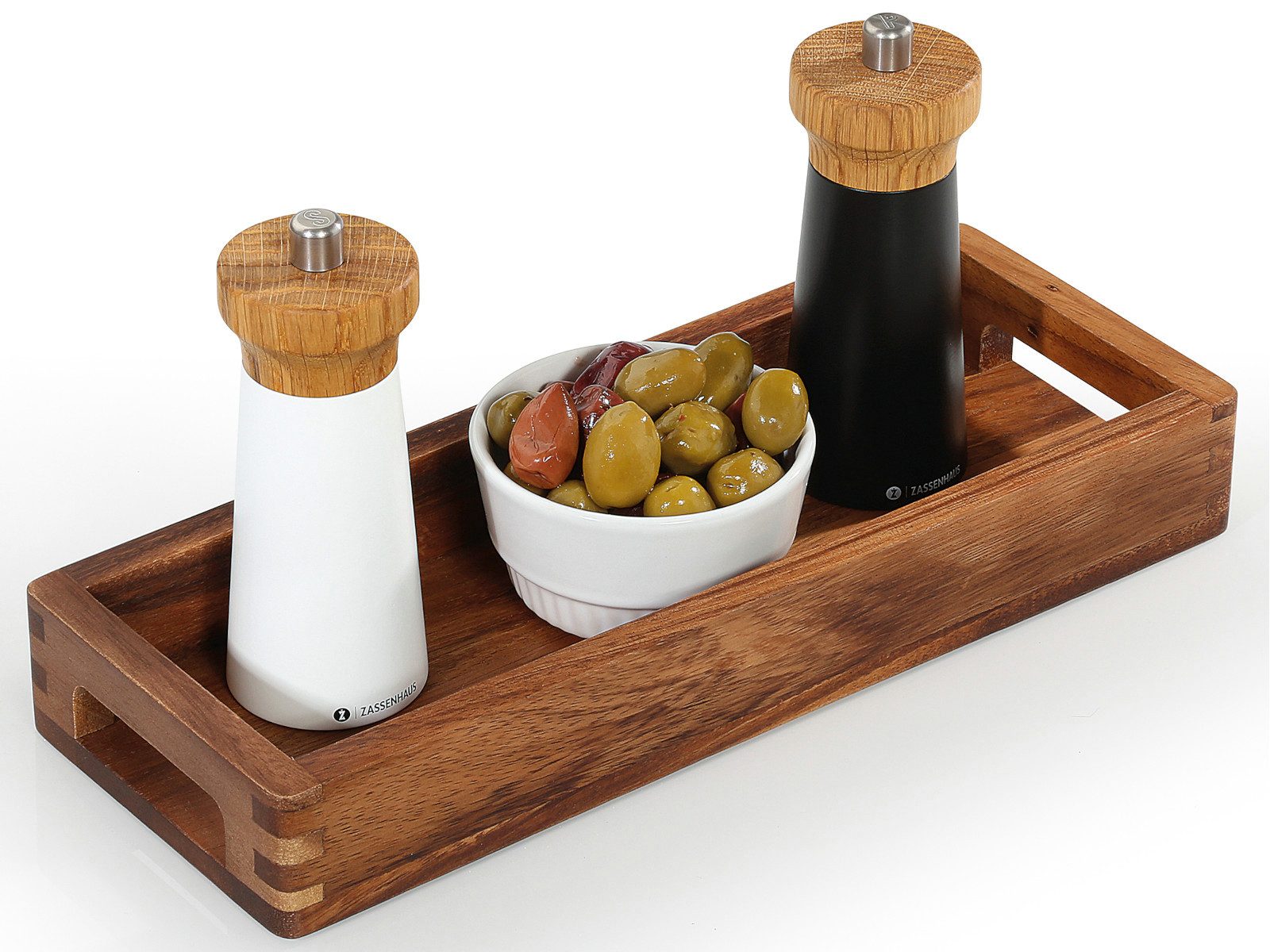 ZASSENHAUS Tablett Serviertablett Akazie 40 x 15 x 4,5 cm, Akazienholz
