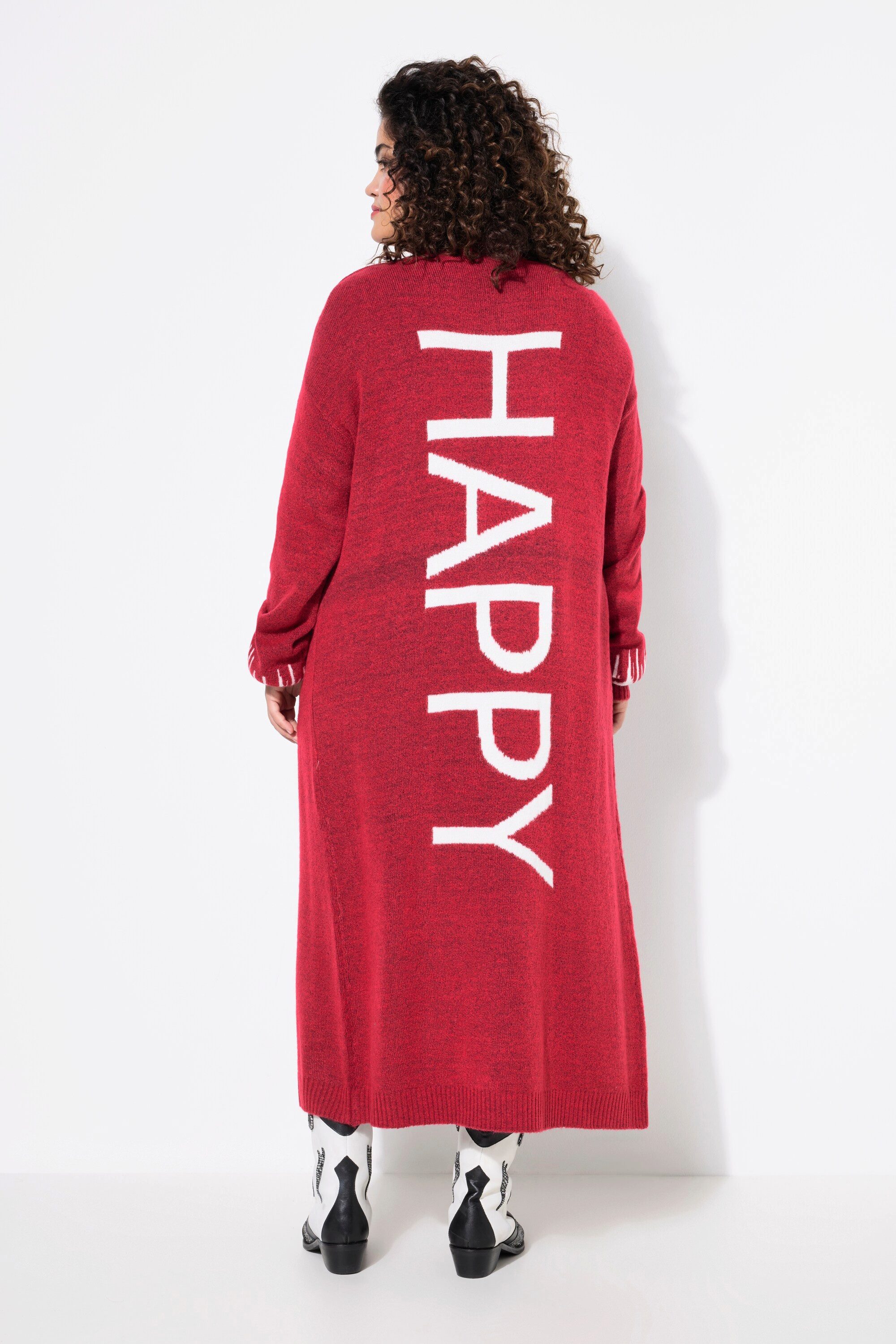 Angel of Style Strickjacke Long-Strickjacke Straight Fit HAPPY-Statements
