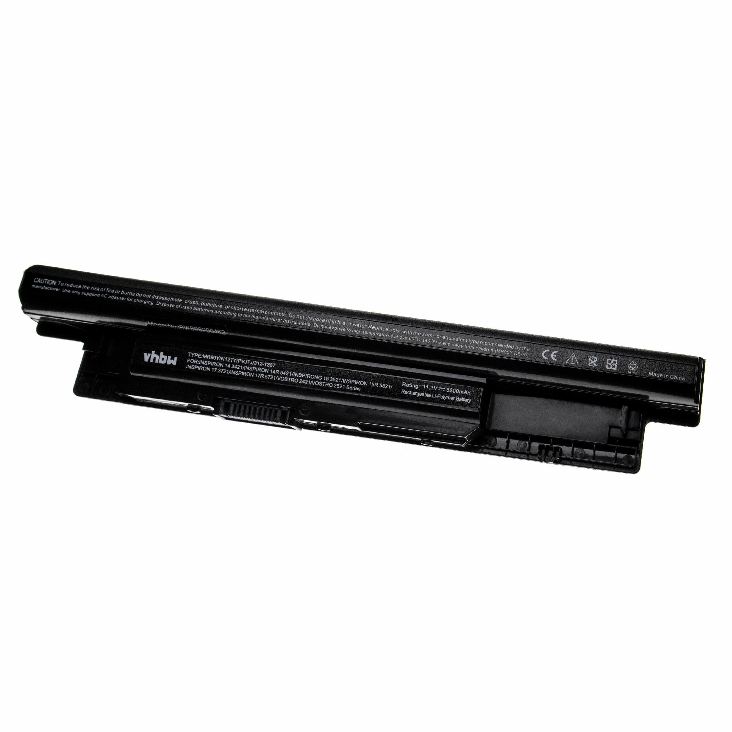 vhbw kompatibel mit Dell Vostro 2421, 2521 Laptop-Akku Li-Polymer 5200 mAh (11,1 V)