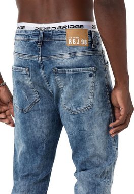 RedBridge Slim-fit-Jeans Jeanshose Antifit Denim Blau W34 L34 Distressed-Look