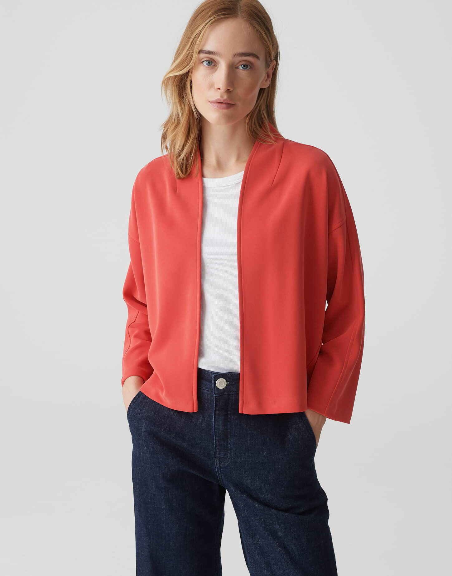 OPUS Jackenblazer Sweatjacke JEKONA Regular aus weichem Modal Mix