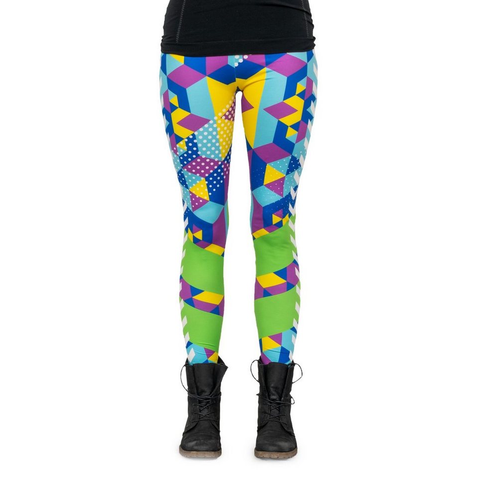 cosey Leggings Neon Line Leggings, 2 Größen (XS–S & M–L) (34/XS bis 36/S) Neo Cubic