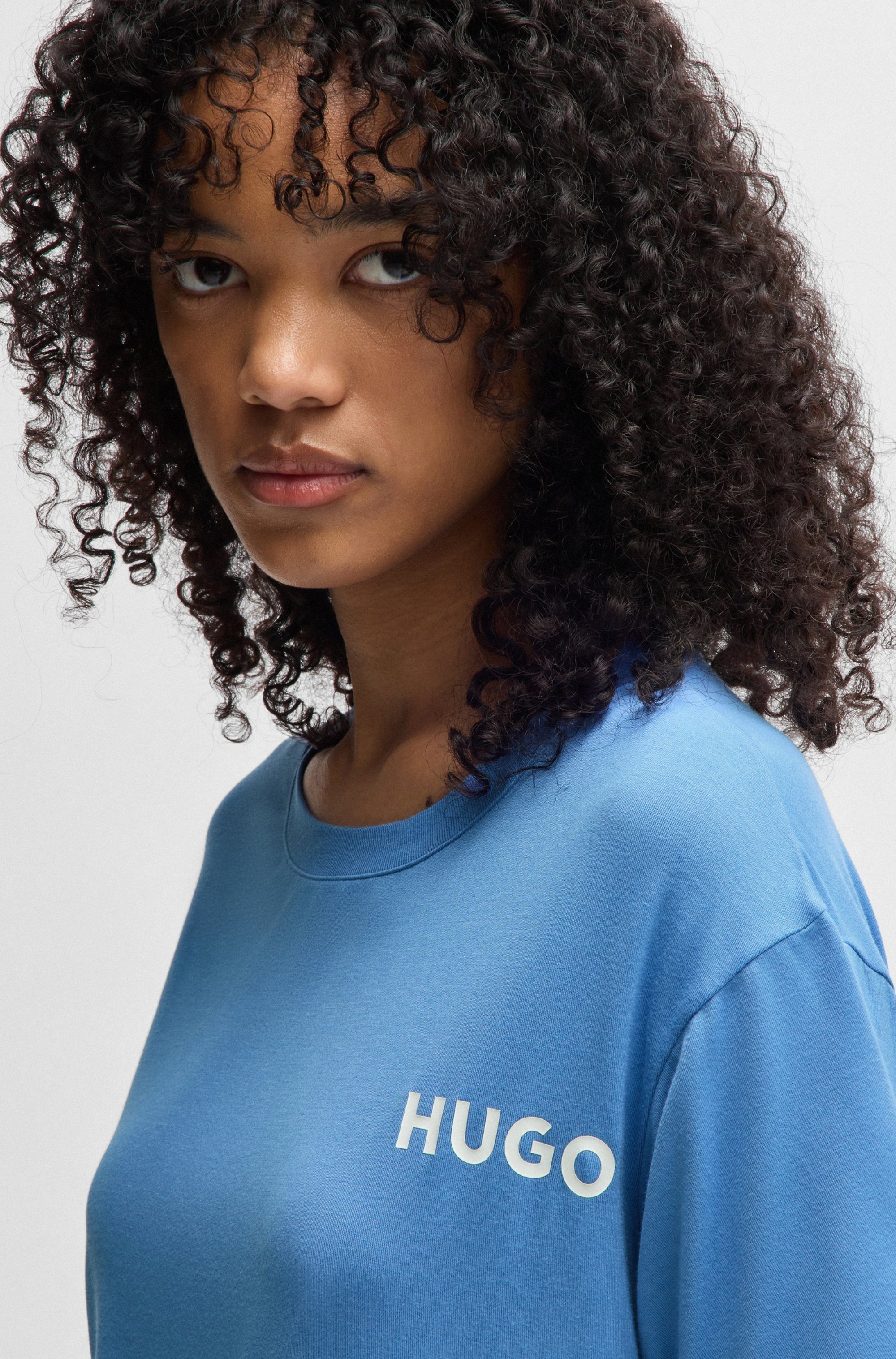 HUGO Rundhalsshirt UNITE_T-SHIRT mit Logo-Print