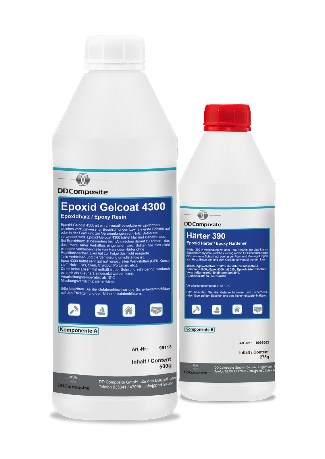 DD Composite Epoxidharz 500g Epox 4300 + 275g Härter 390