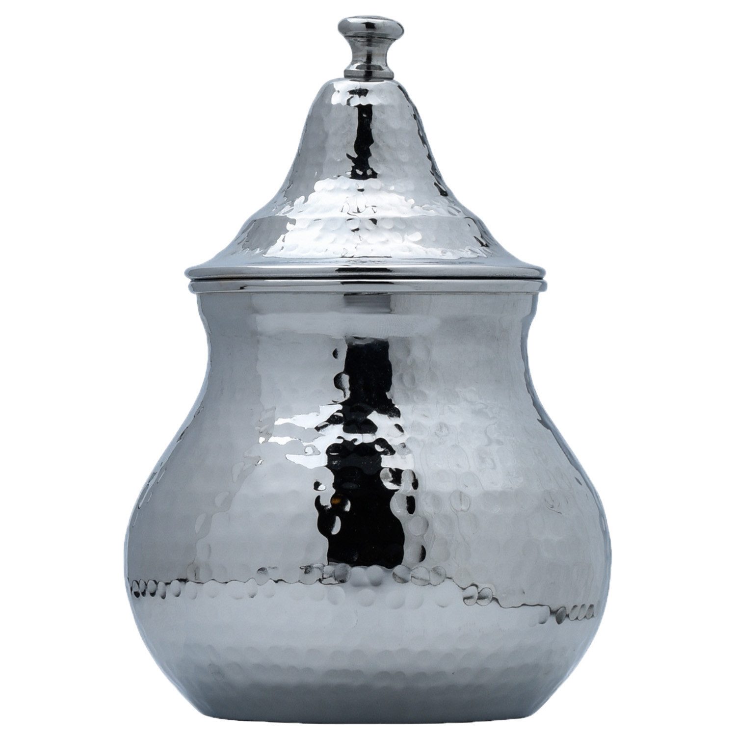 Marrakesch Orient & Mediterran Interior Zuckerdose Orientalische Messing-Zuckerdose Andalus handgefertigt, Silber 16 cm, Edelstahl, (1-tlg), Handarbeit
