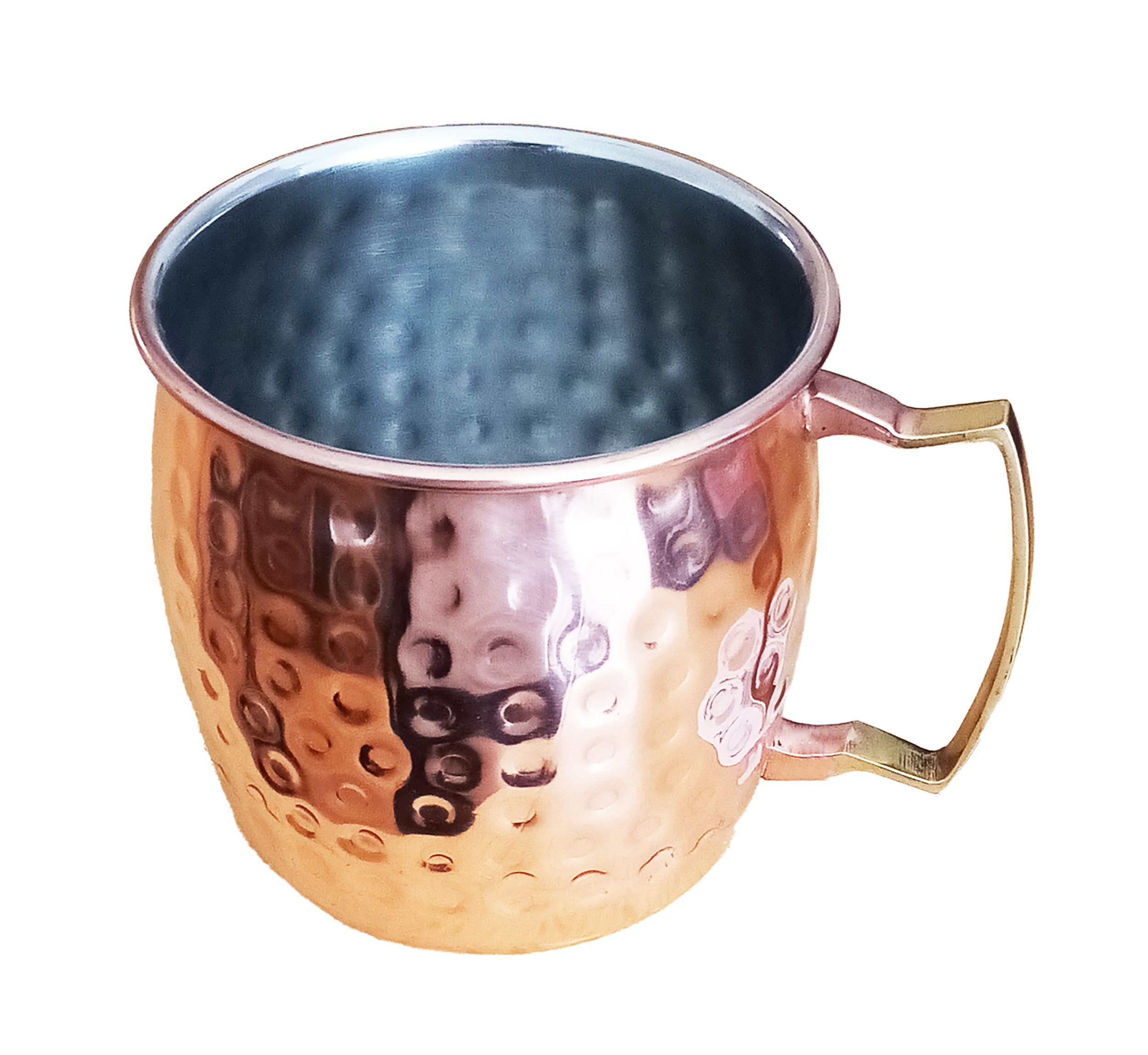 HIT Trading Becher 6x MOSCOW MULE BECHER "Hammerschlag" 500ml aus Kupfer und Edelstahl 50