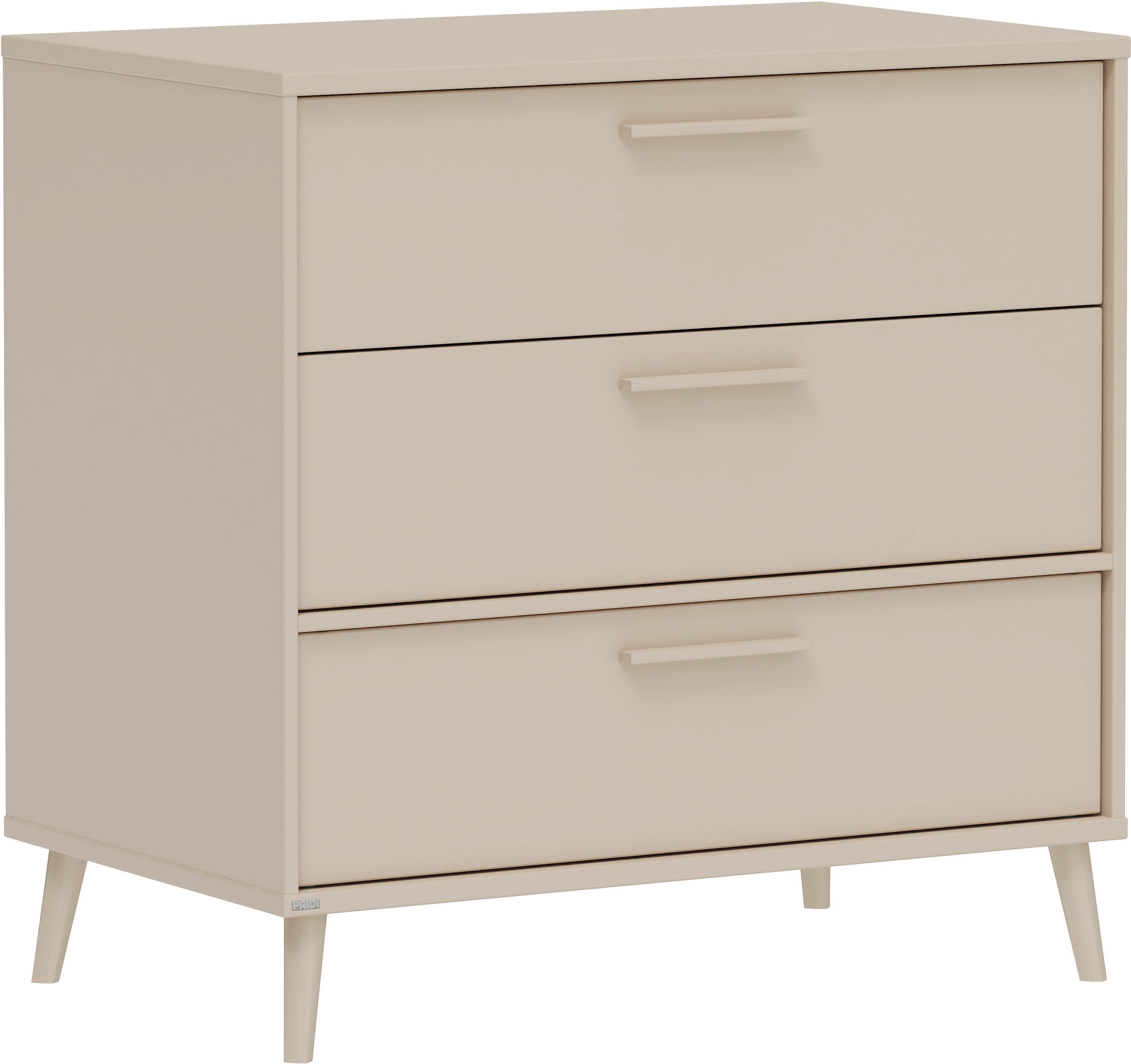 PAIDI Wickelkommode EEFJE in Beige, 3 Schubladen mit Soft-Close, verschiedene Ausführungen, langlebige Kommode, geprüfte Sicherheit, Wickeltisch aus Holz