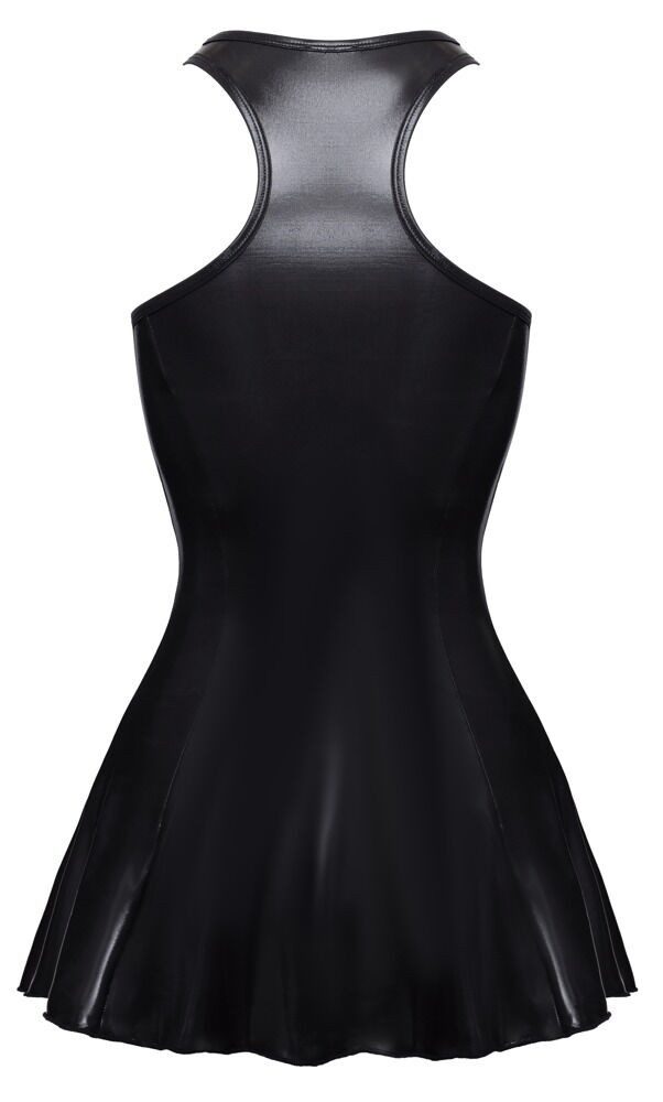 Cottelli PARTY Minikleid Mini-Kleid im glänzenden Wetlook schwarz (1-tlg) Ausgestelltes, schwingendes Röckchen – Bild 4 von 5