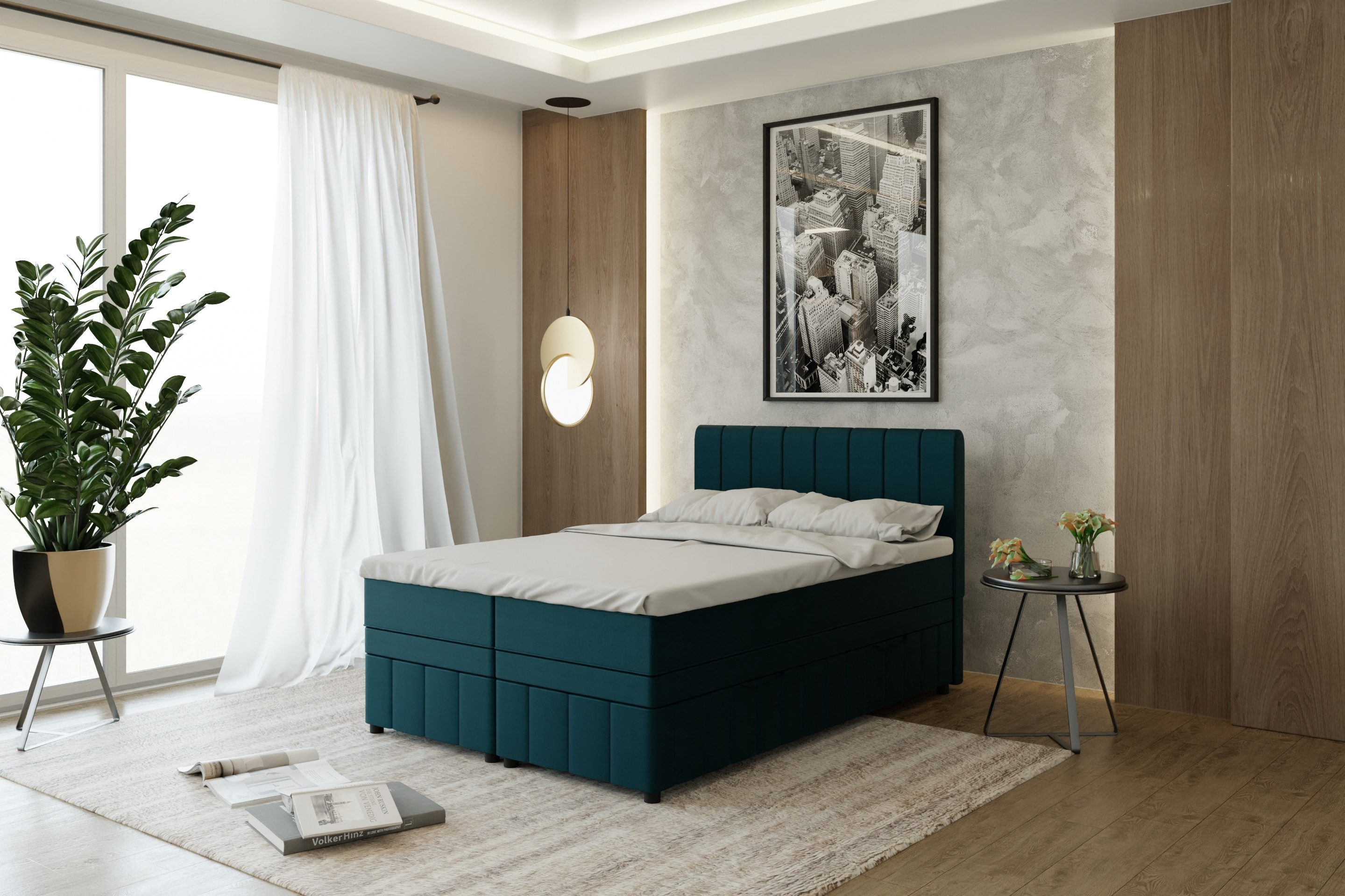 Homesy Boxbett Avalon (3-St), 140x200, 160x200, 180x200, Boxbett mit Bettkasten und Topper
