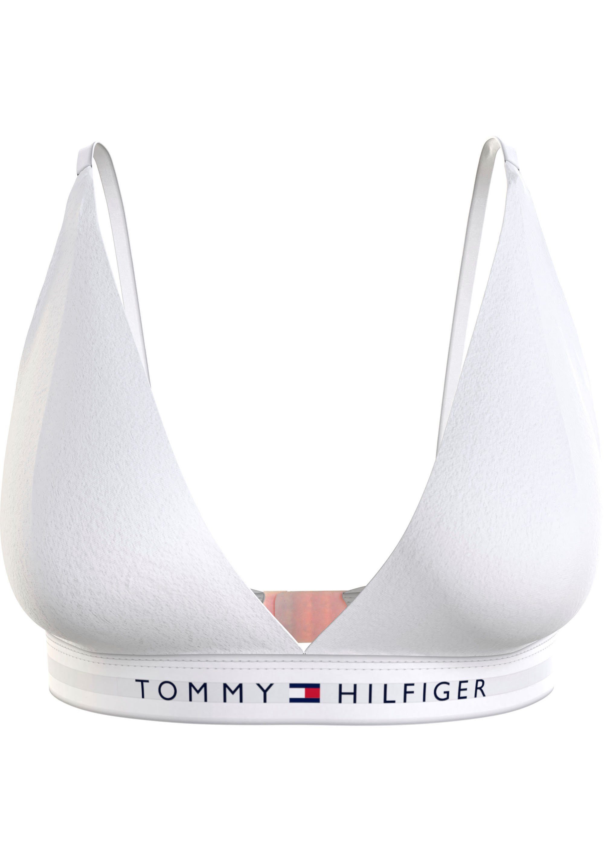 Tommy Underwear Hilfiger Markenlabel mit Bralette-BH UNLINED White TRIANGLE Tommy Hilfiger