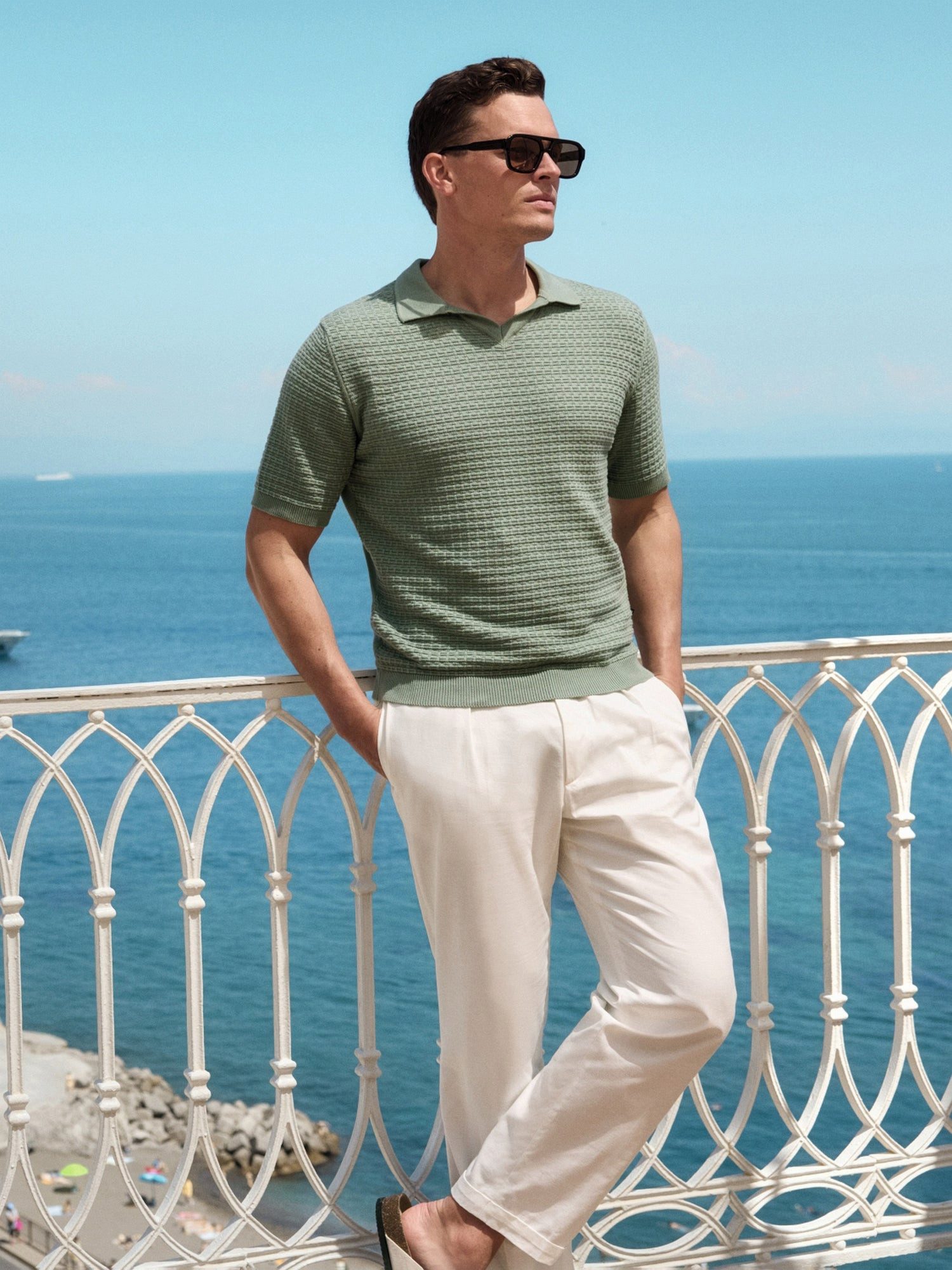 Hajo Poloshirt Strick-Polo mit Skipperkragen in Blousonoptik