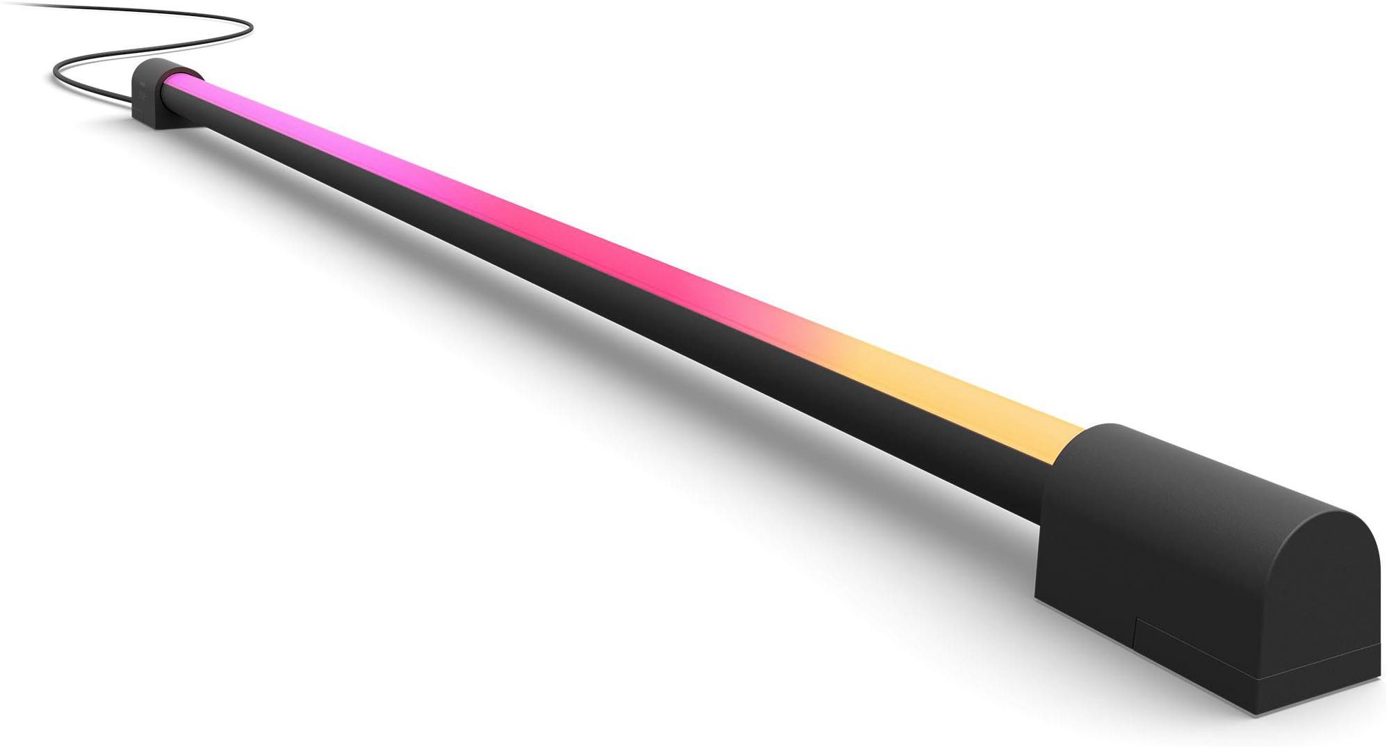 Philips Hue LED Lichtleiste Play Gradient Light Tube schwarz 75cm, Abschaltautomatik, Bluetooth, CCT - über Fernbedienung, Dimmfunktion, Einschlafhilfe, Farbsteuerung, Farbwechsel, Memory, nach Trennung vom Netz, Nachtlichtfunktion, RGB, Smart Home, Timerfunktion, Weckerfunktion, dimmbar über Fernbedienung, mehrere Helligkeitsstufen, LED fest integriert, Farbwechsler, RGB, warmweiß - kaltweiß, App- & Sprachsteuerung, Smart Home, Gradient-Farbverläufe, TV Sync