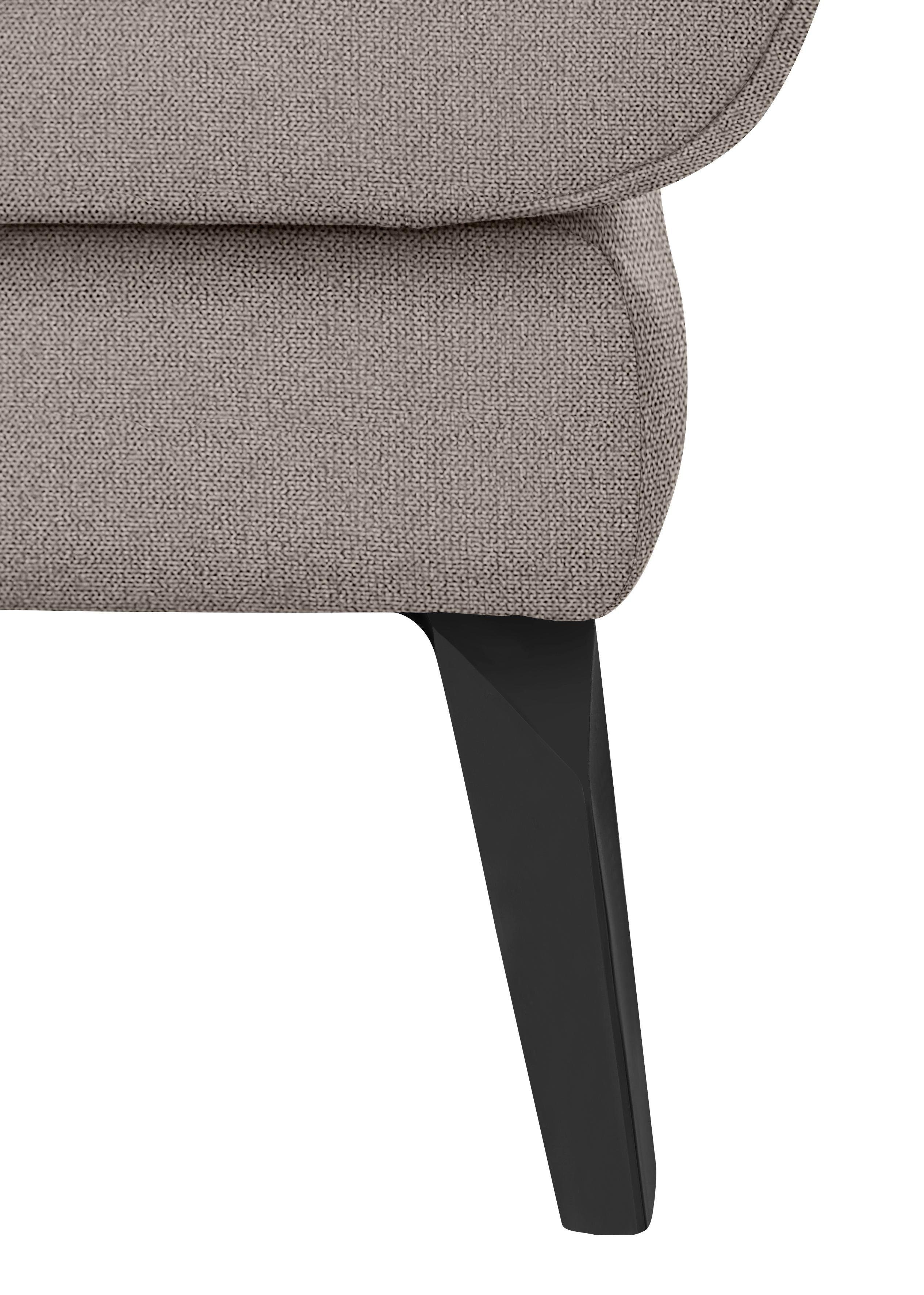 softy, pulverbeschichtet im Füße dekorativer schwarz W.SCHILLIG Heftung Sitz, mit Chaiselongue