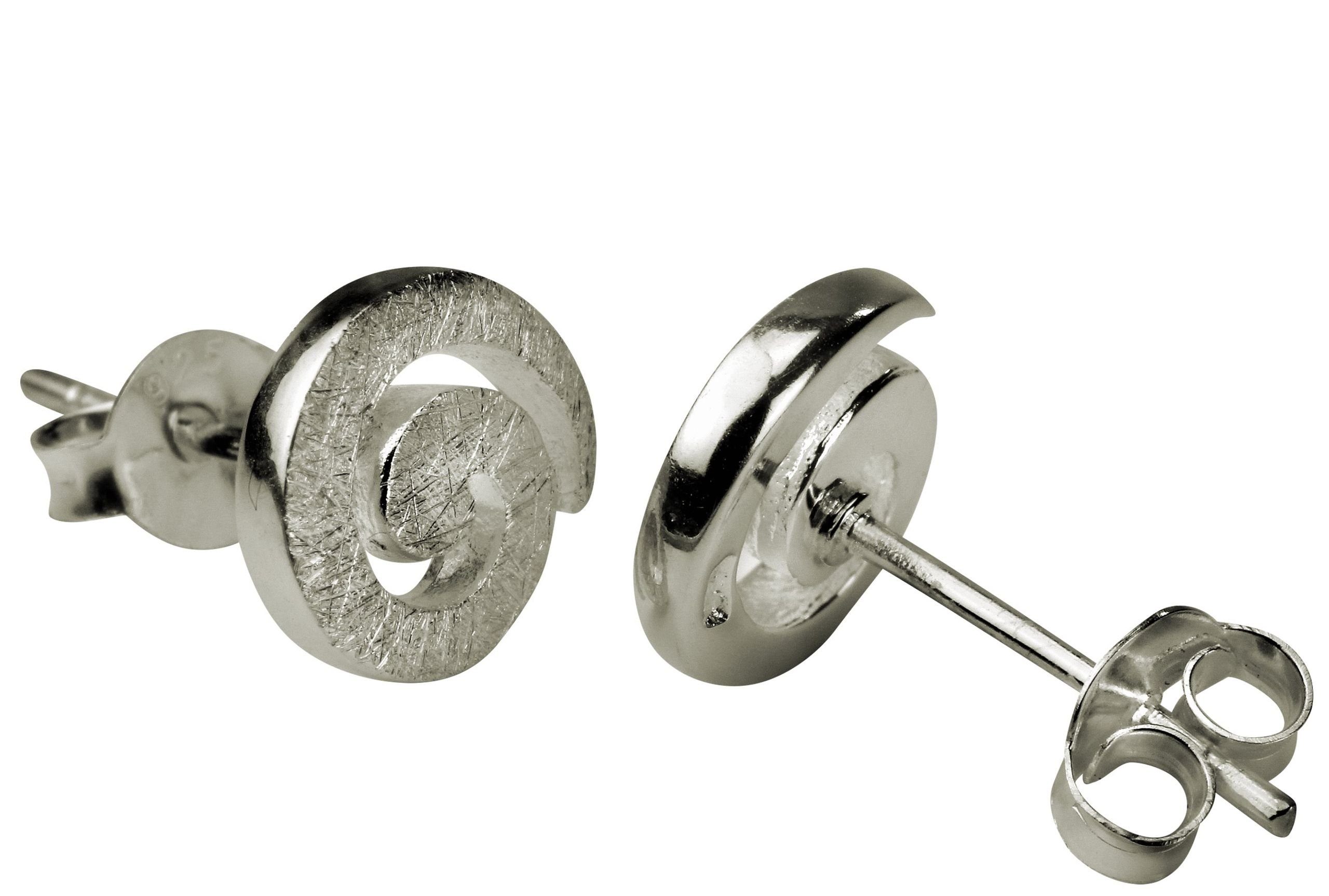 SILBERMOOS Paar Ohrstecker Ohrstecker "Kleine Spirale", 925 Sterling Silber