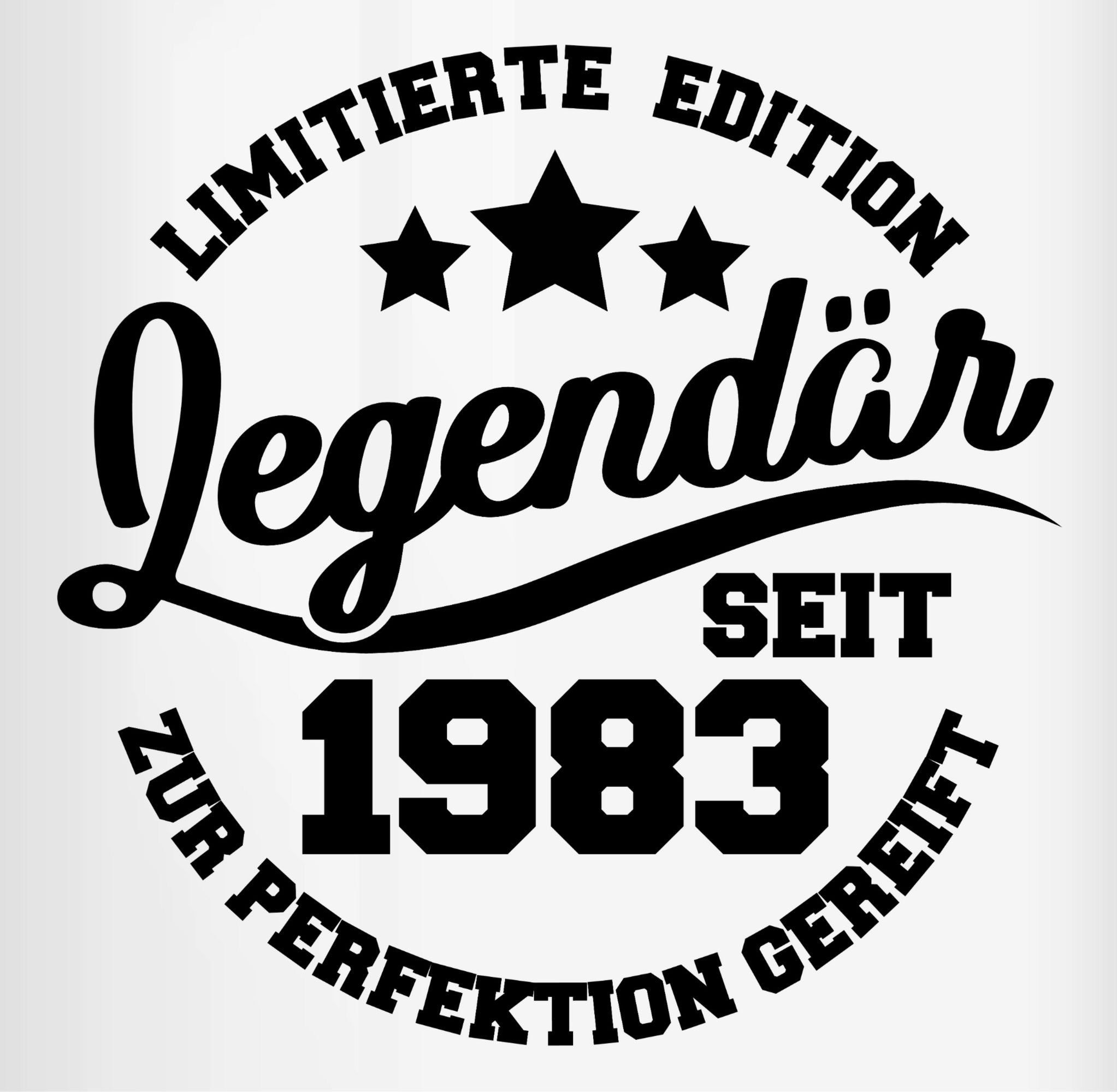 Shirtracer Tasse Legendär Schwarz 1 seit Geburtstag 1983, Tasse Keramik, 40