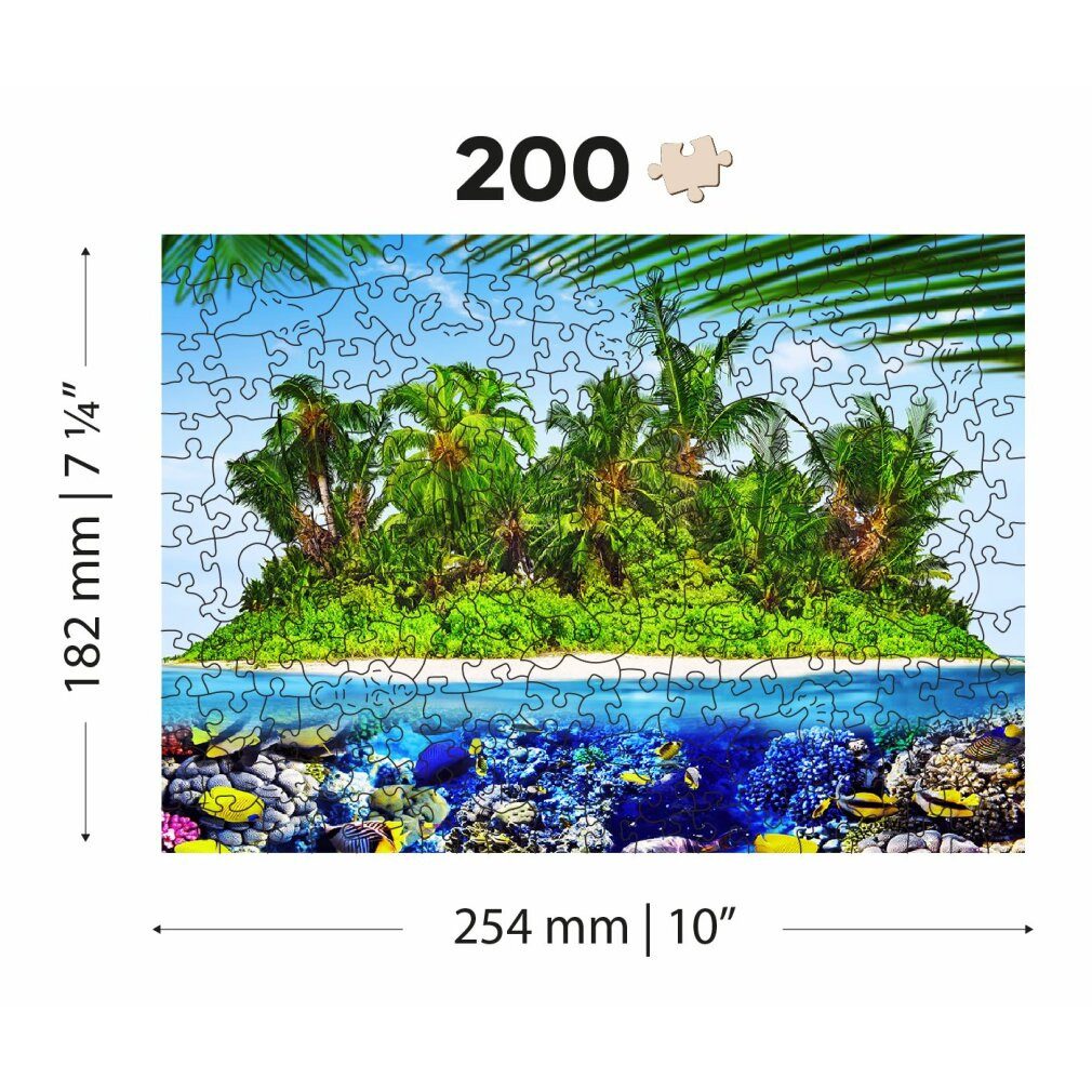Wooden City Puzzle Holzpuzzle Exotic Treasure Island 2in1, 200 Teile ECO, Puzzleteile
