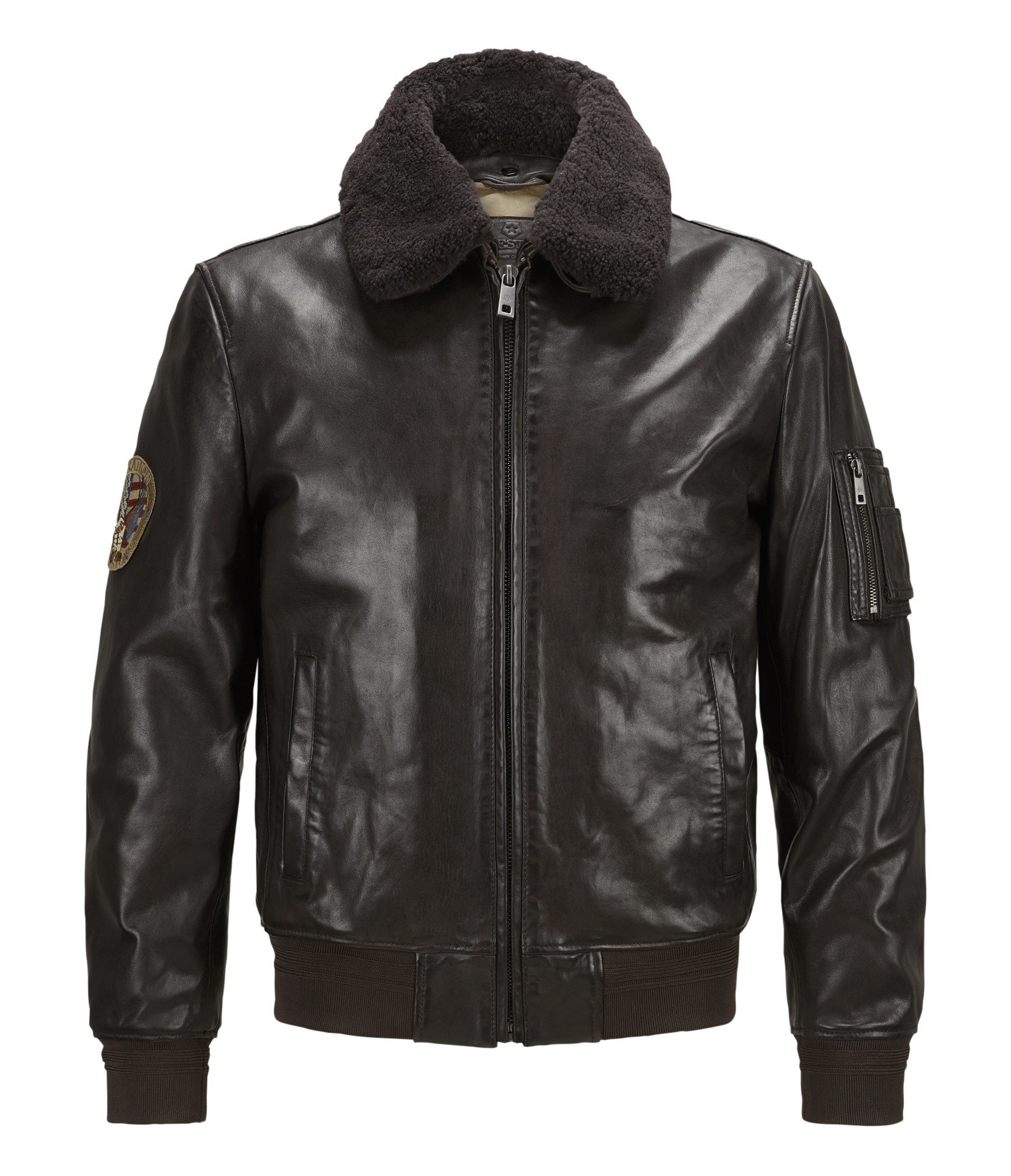 Milestone Lederjacke MSTom Pilotenjacke aus Lammleder mit abnehmbarem Fellk günstig online kaufen