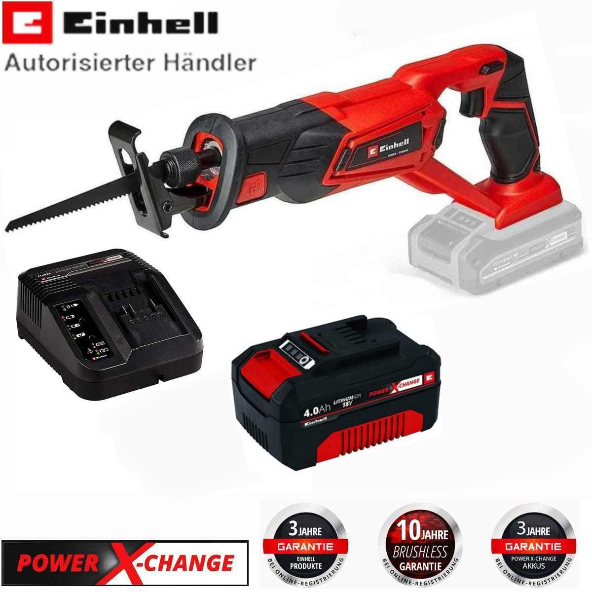 Einhell Akku-Säbelsäge Einhell Akku-Säbelsäge TE-AP 18/22 Li 18V mit Akku 4.0 Ah, Ladegerät
