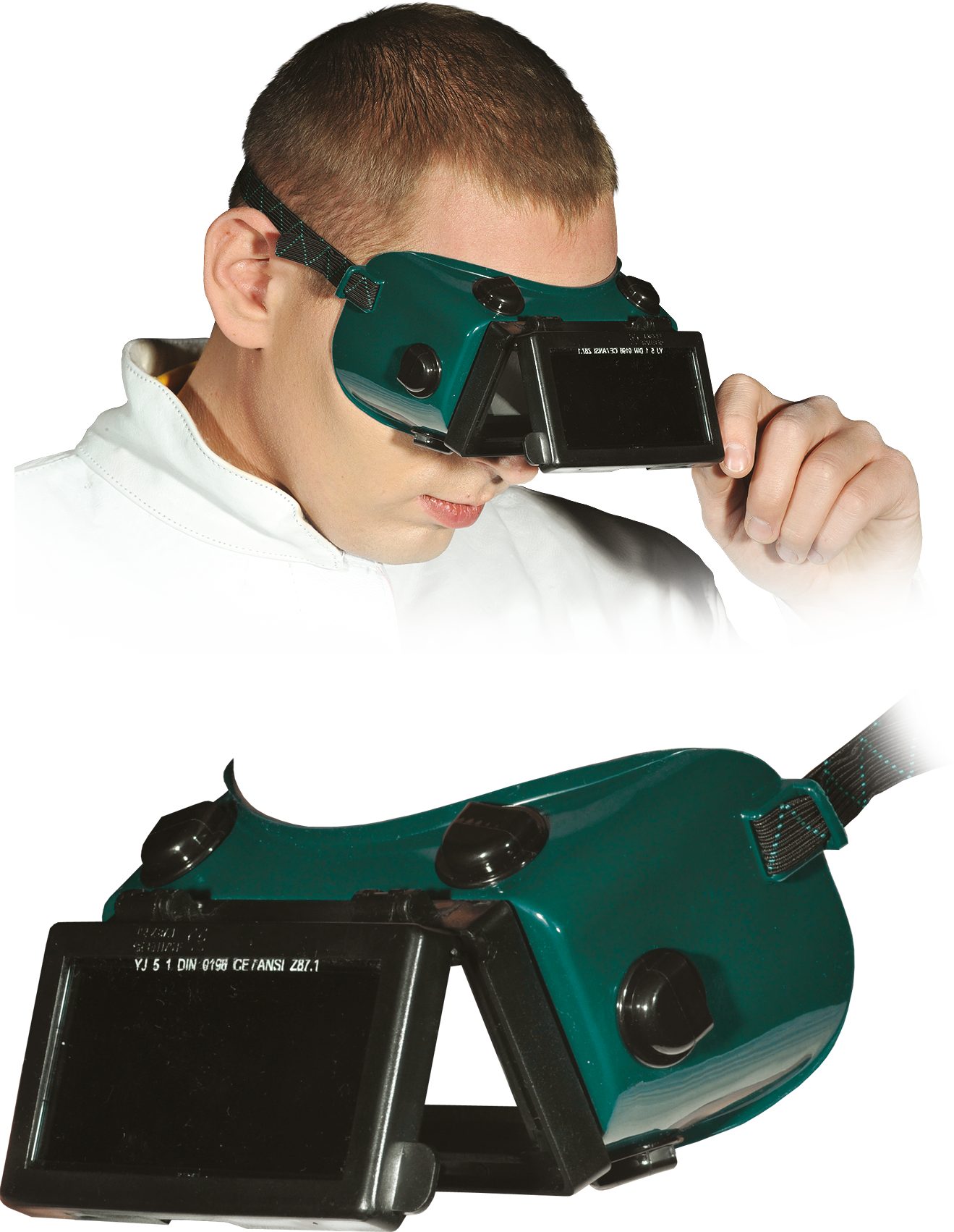 Reis Arbeitsschutzbrille GOG-RECTANGLE Schutzbrille für Schweißer, grün-schwarz, Einheitsgröße, (1St)