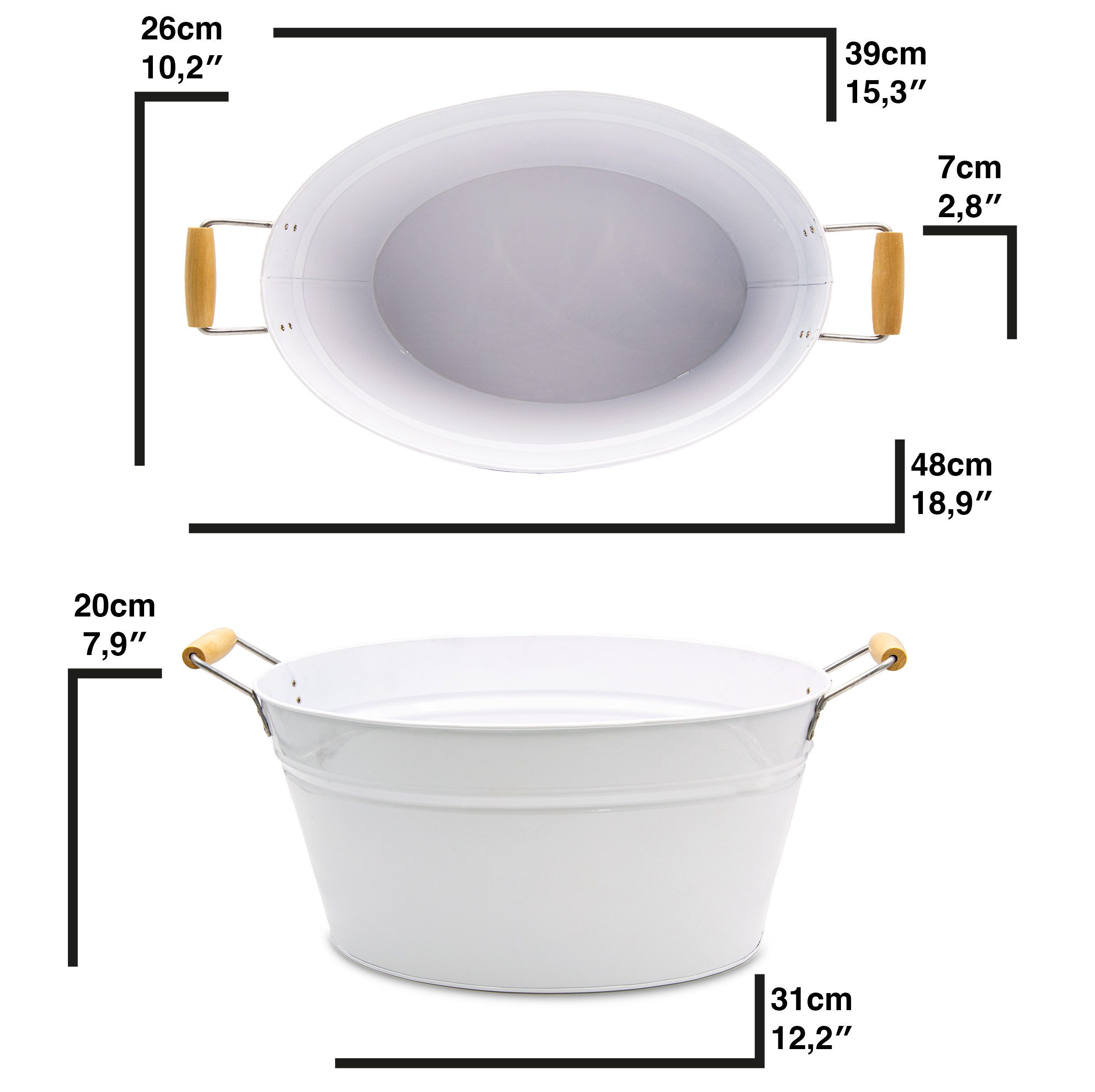 Posiwio Pflanzkübel Wanne/Schale, oval, 47x27x22cm (1 St)