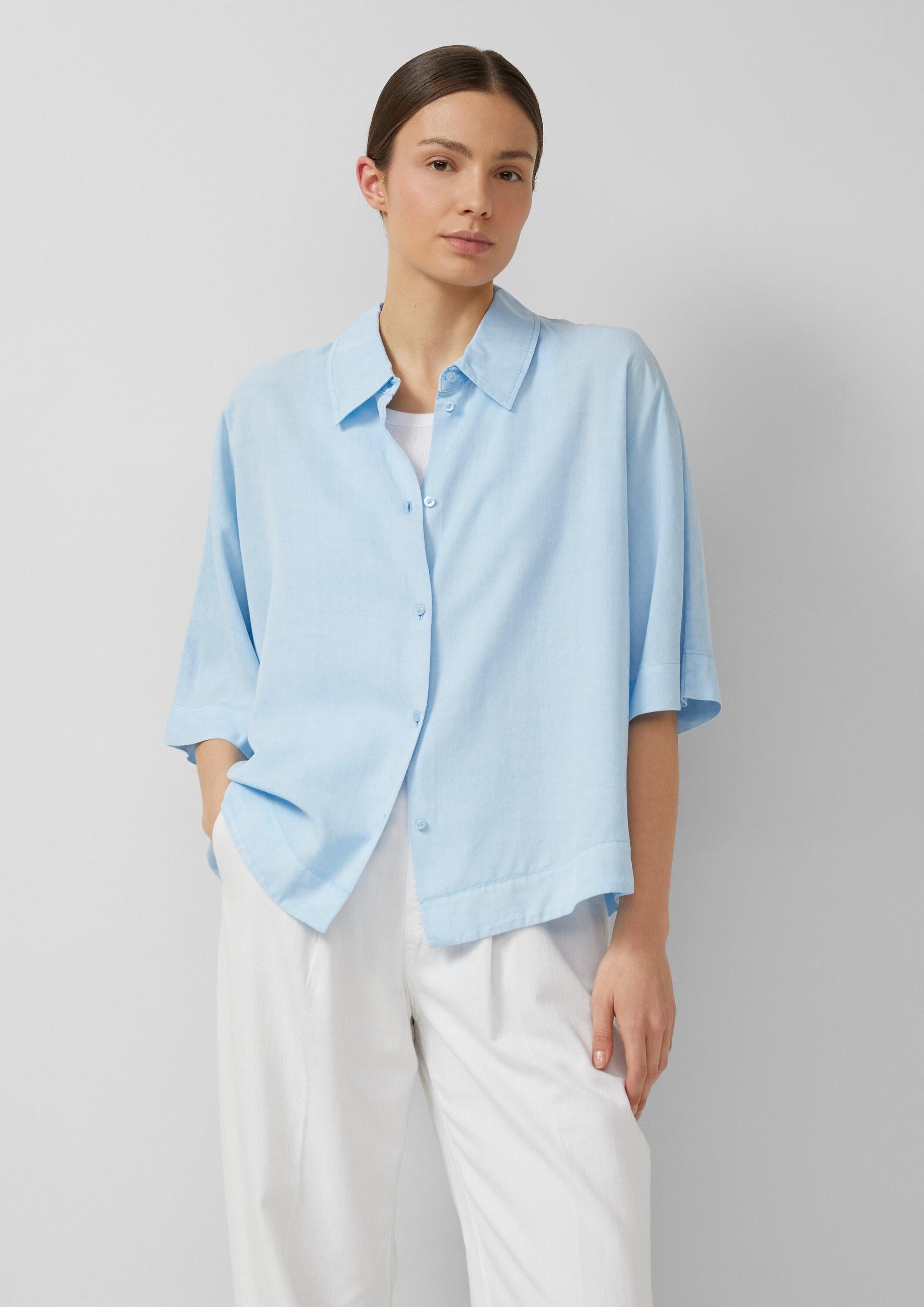 s.Oliver Kurzarmbluse Bluse Fließende Lyocellbluse