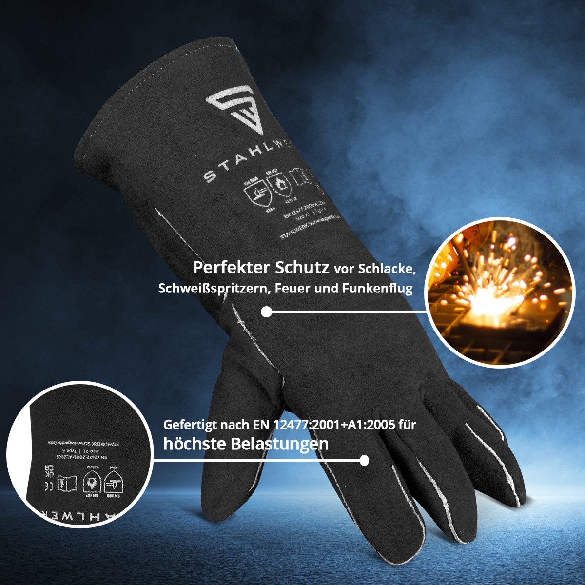 STAHLWERK Arbeitshandschuhe Schweißerschutzhandschuhe extra robuste (Set, günstig online kaufen