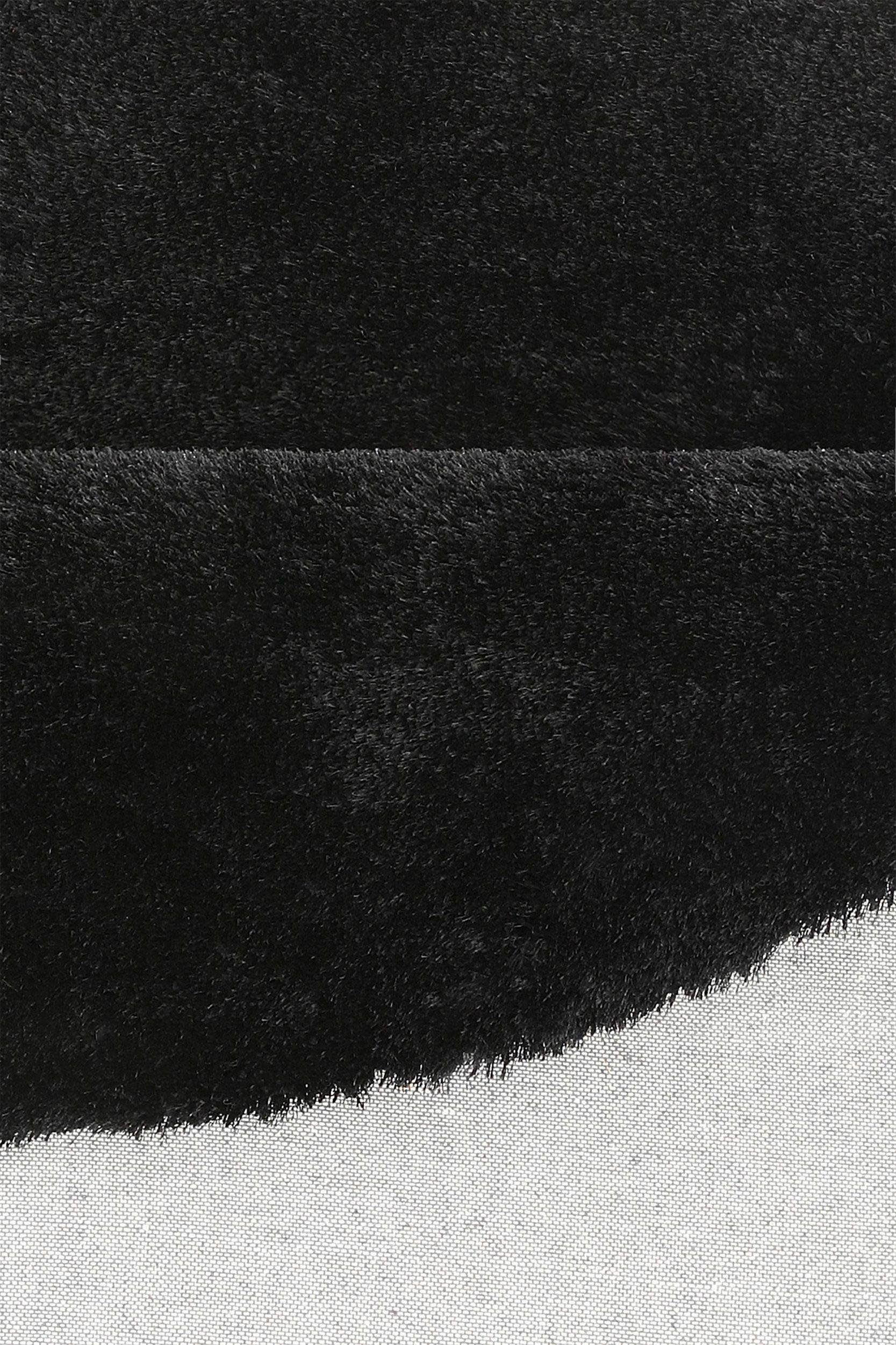 Hochflor-Teppich Deman, Home affaire, rund, kuschelig 25 durch schwarz Uni-Farben, Mikrofaser, weich Höhe: besonders mm, und rund