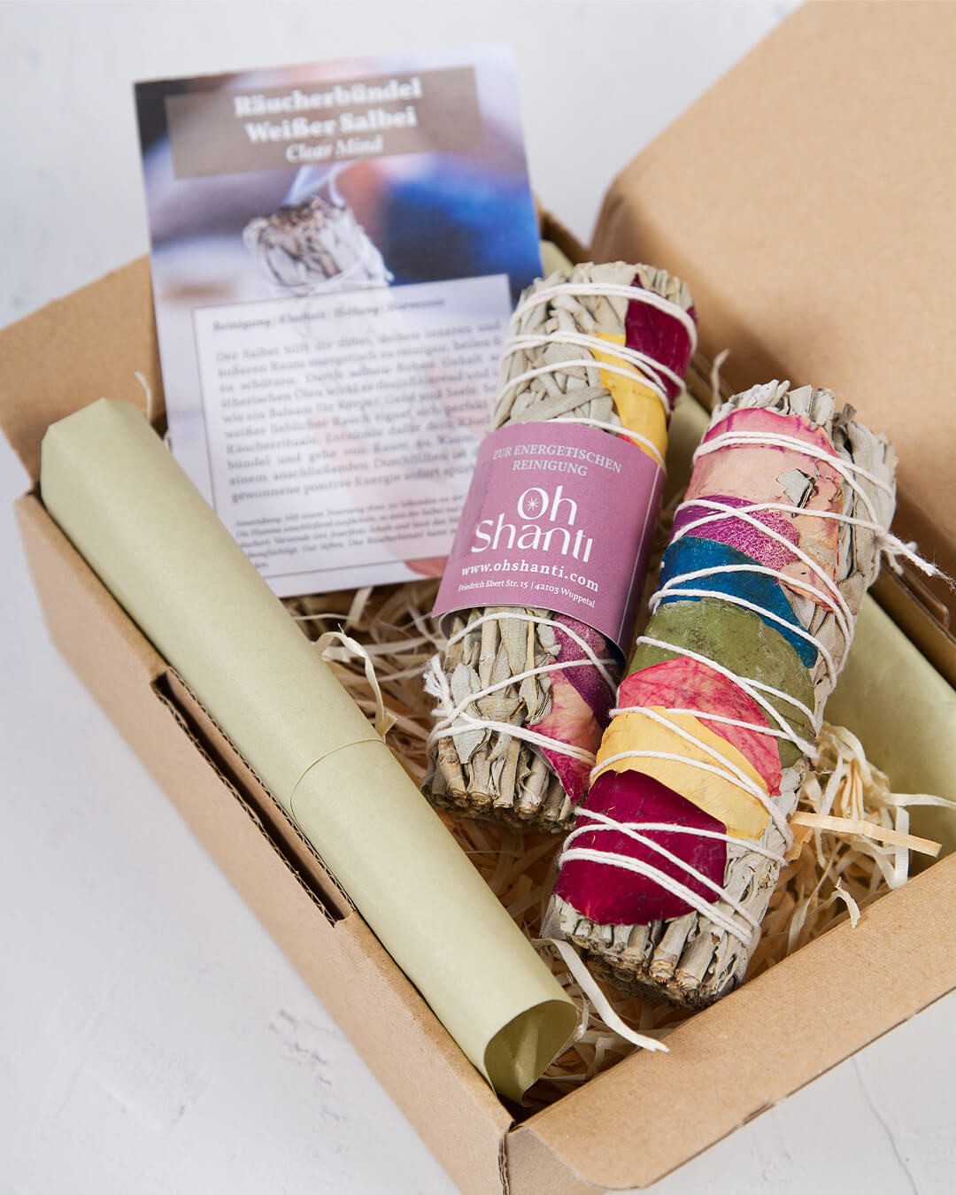 Oh Shanti Räucherstäbchen Chakren Räucherbündel (2 Stück) (Räucherset, Set enthält 2 Chakren Räucherbündel), Biologischer Anbau