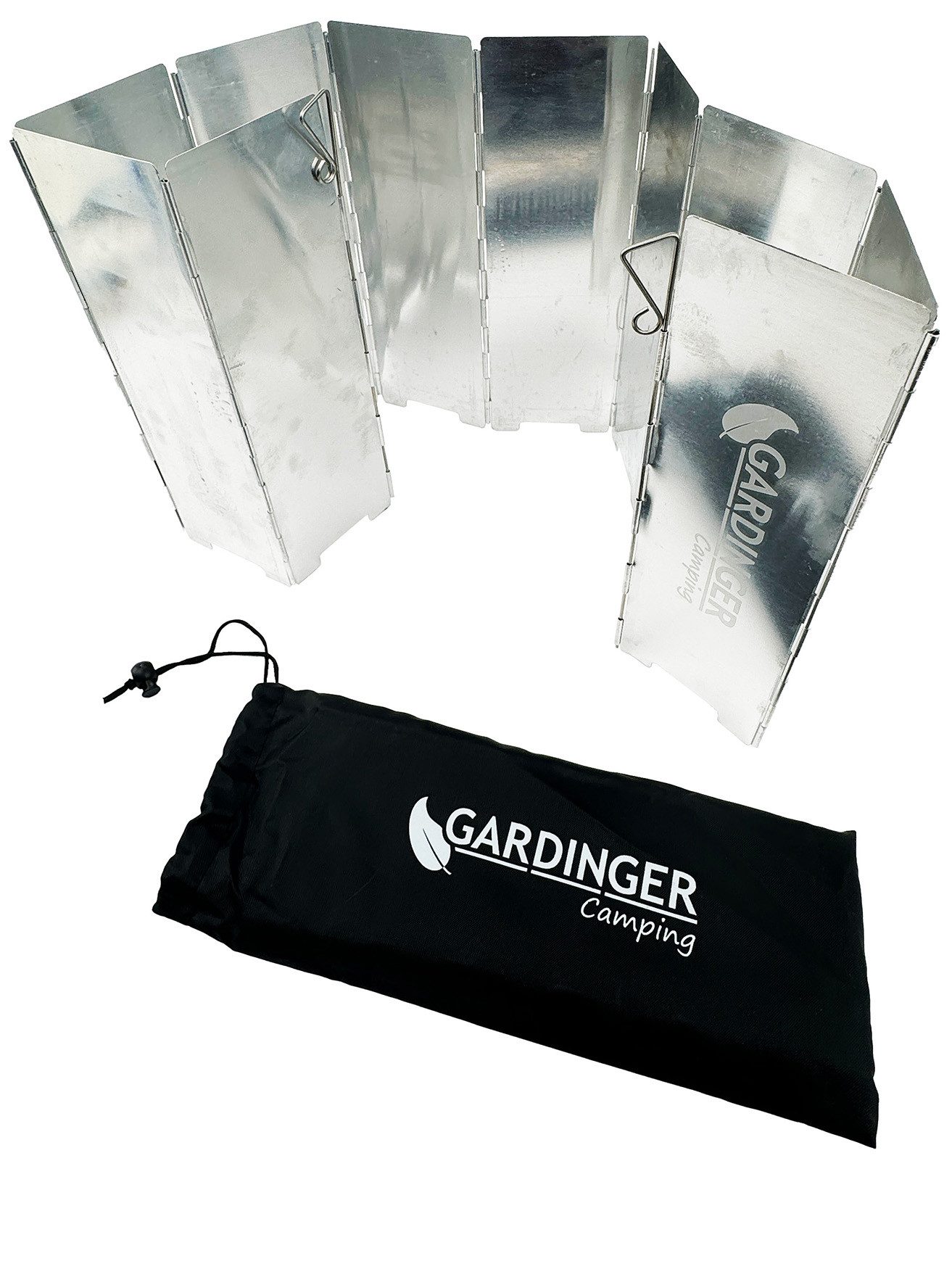 GARDINGER Grill-Windschutz Windschutz klappbar aus Aluminium für Grill Kocher 82x24 cm 10-teilig
