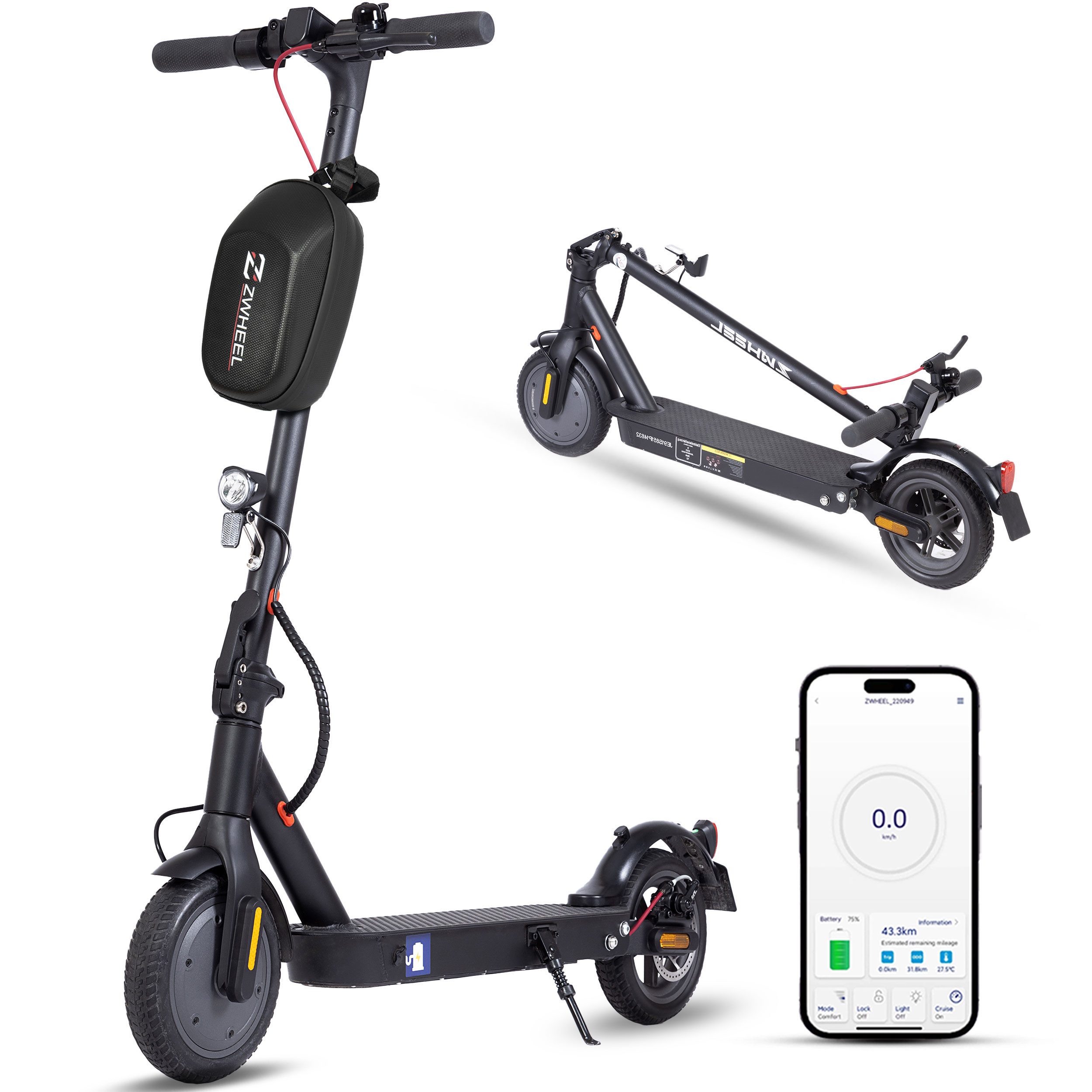 E-Scooter mit Straßenzulassung ABE, 8,5 Zoll Elektroroller, 30km Reichweite