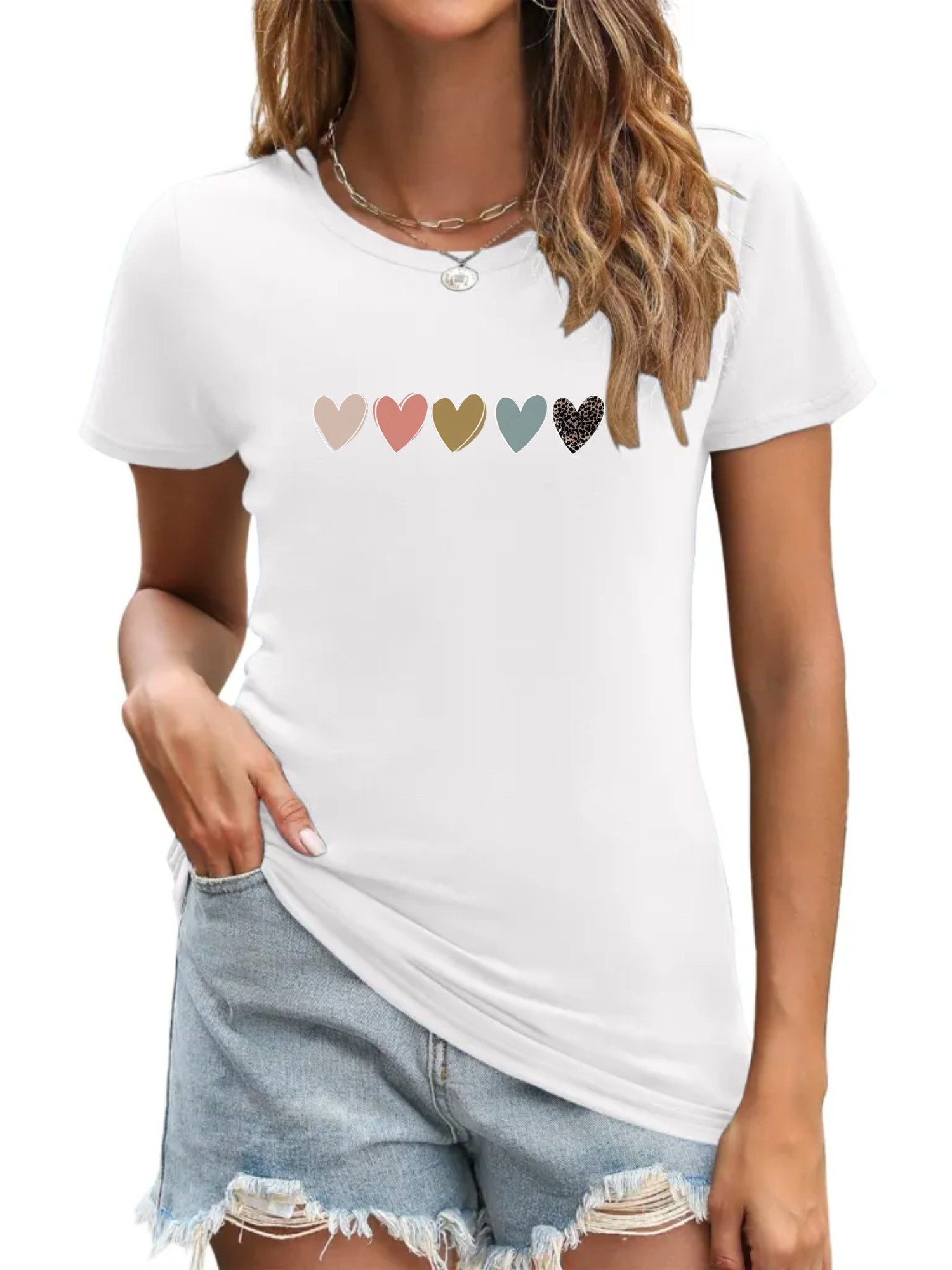 PYL Kurzarmshirt Damen Bequemes Sommer Kurzarmbluse günstig online kaufen