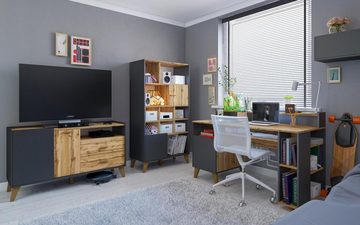 Möbel-Lux Jugendzimmer-Set Skandi, (5-St., Bett, Regal, Kommode, Schreibtisch, Wandregal)