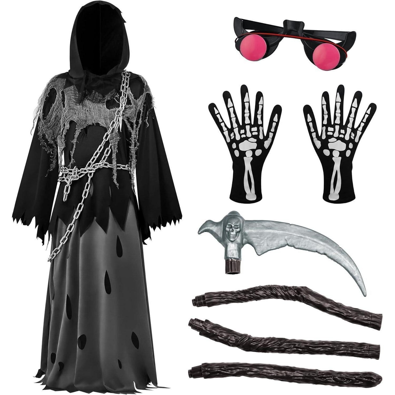 LuxusKollektion Monster-Kostüm Kostüm Sensenmann Jungen Halloween XX-Large (14 - 16 Jahre) Schwarz