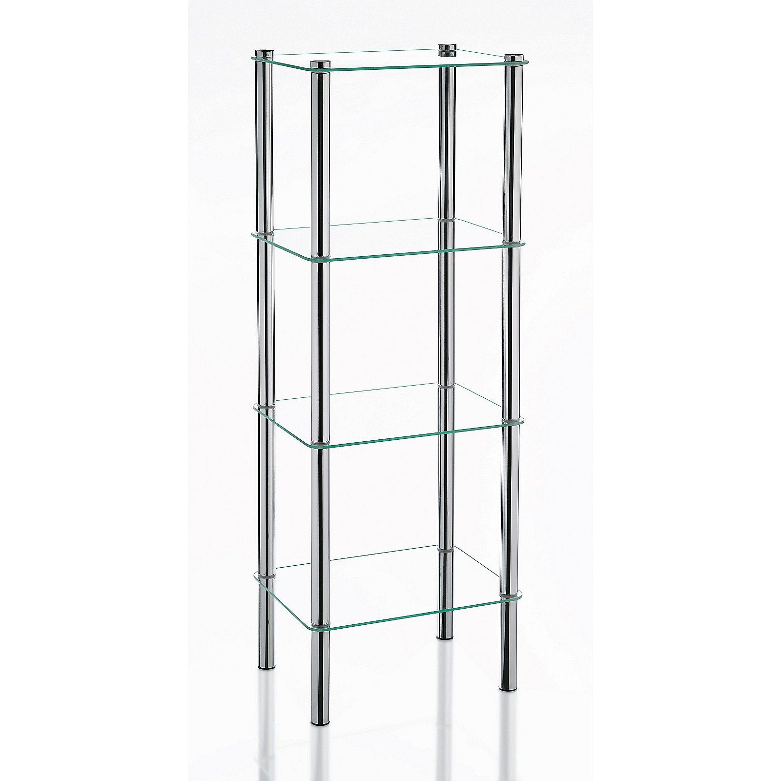 kela Badregal Lars, Sicherheitsglas, 4 Etagen, Anti-Rutsch-Stopper, flexibel einsetzbar