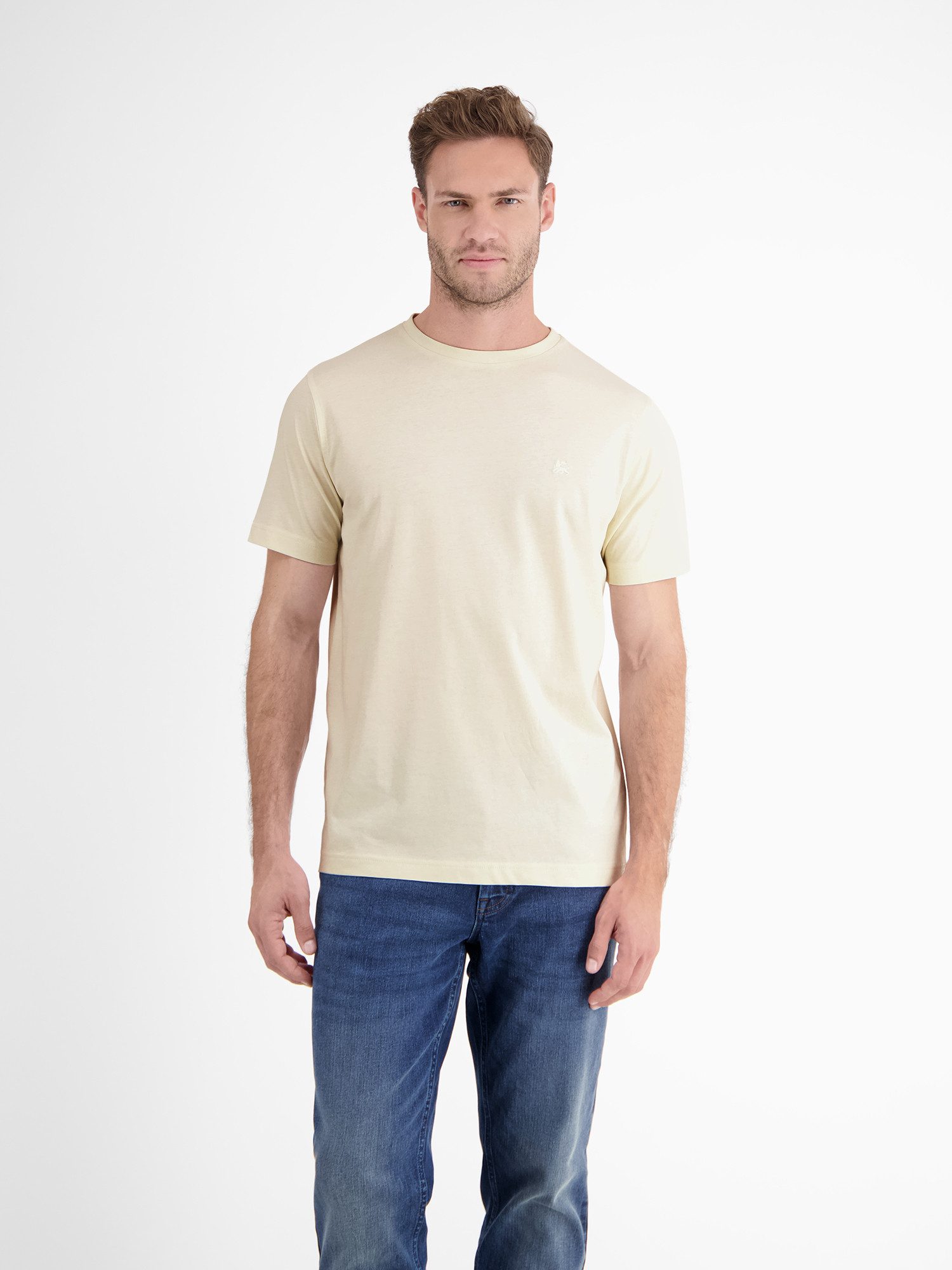 LERROS T-Shirt LERROS Basic T-Shirt mit Logostitch, unifarben günstig online kaufen