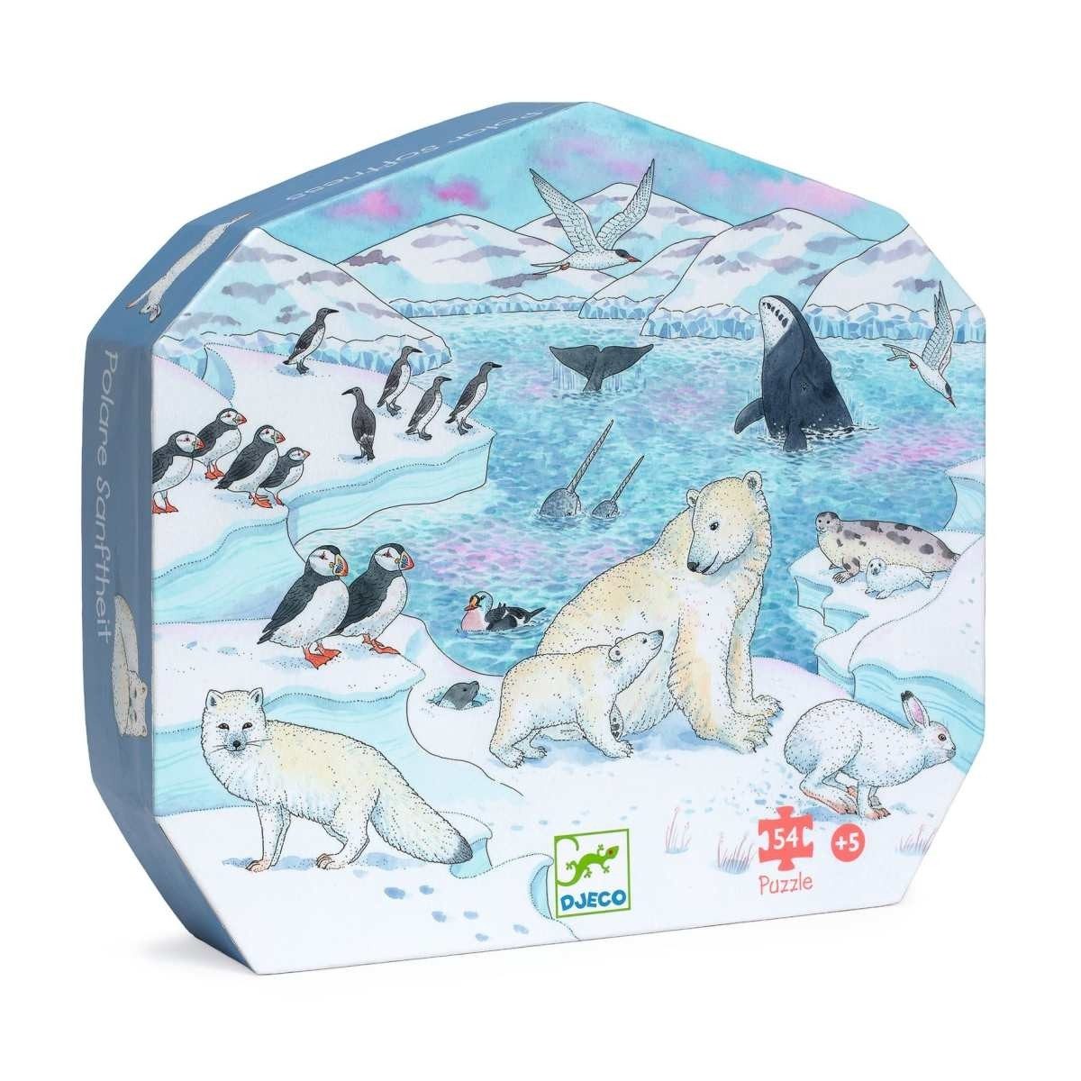 DJECO Puzzle Polarmeer 54 Teile Kinderpuzzle für Kinder, 54 Puzzleteile, Kinderpuzzle