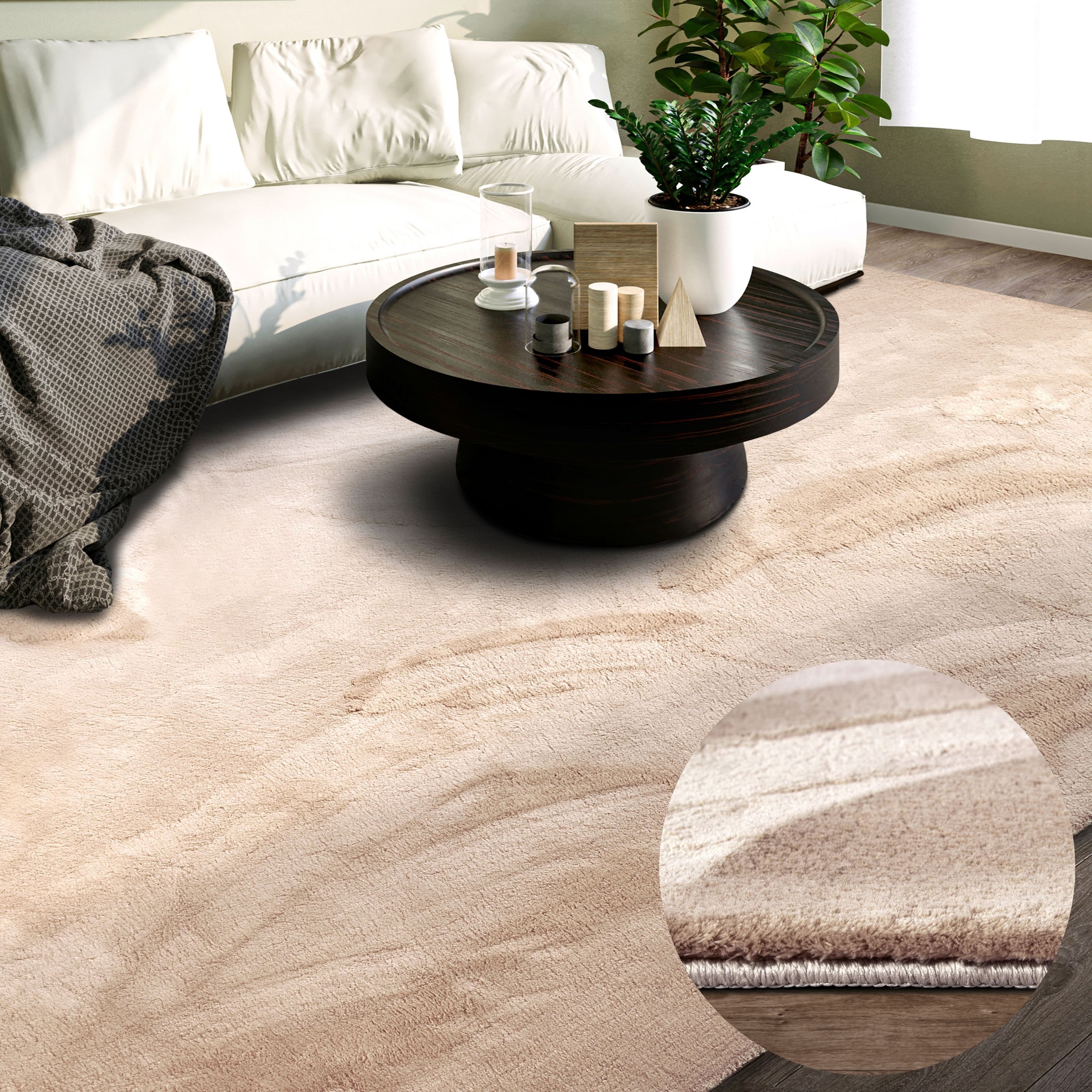 Villeroy & Boch Teppich Leon, rechteckig, Höhe: 15 mm, Langflor, Shaggy, uni, flauschig weich, glänzend, Kaninchenfell Haptik