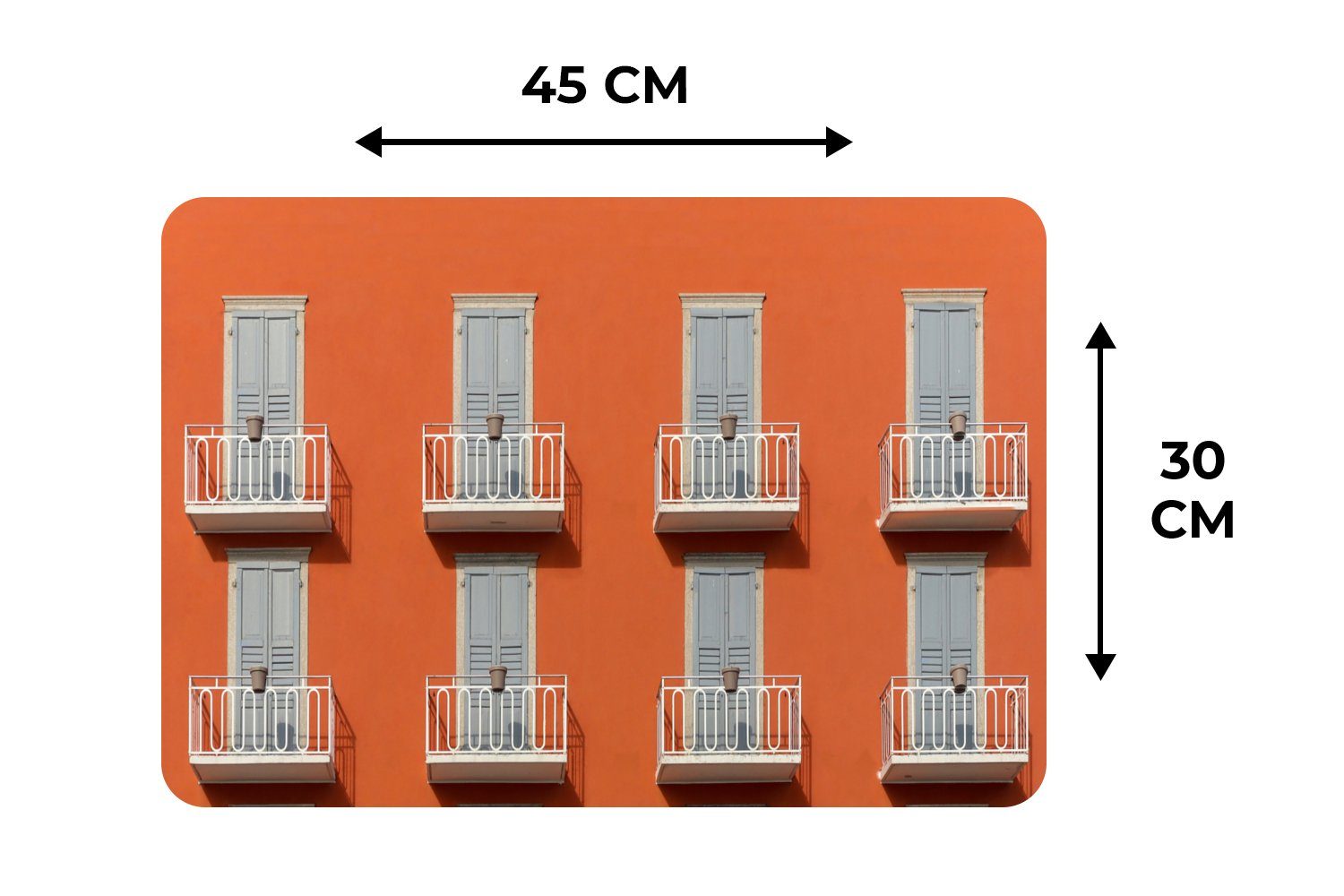 Palme Tischmatten, Tür MuchoWow, Schmutzabweisend Orange, Architektur - Platzset, - - Platzset, Platzmatte, - Balkon Platzdecken, (6-St),