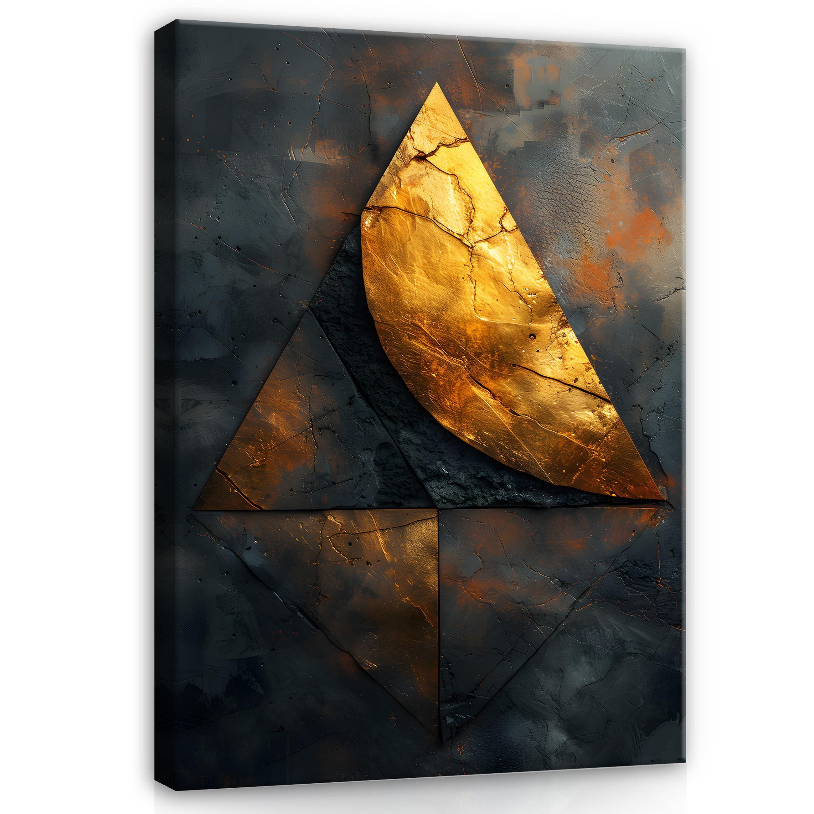 Leinwandbild Abstrakt Gold Industrial Loft Wand Deko XXL Bilder Wandbilder Modern